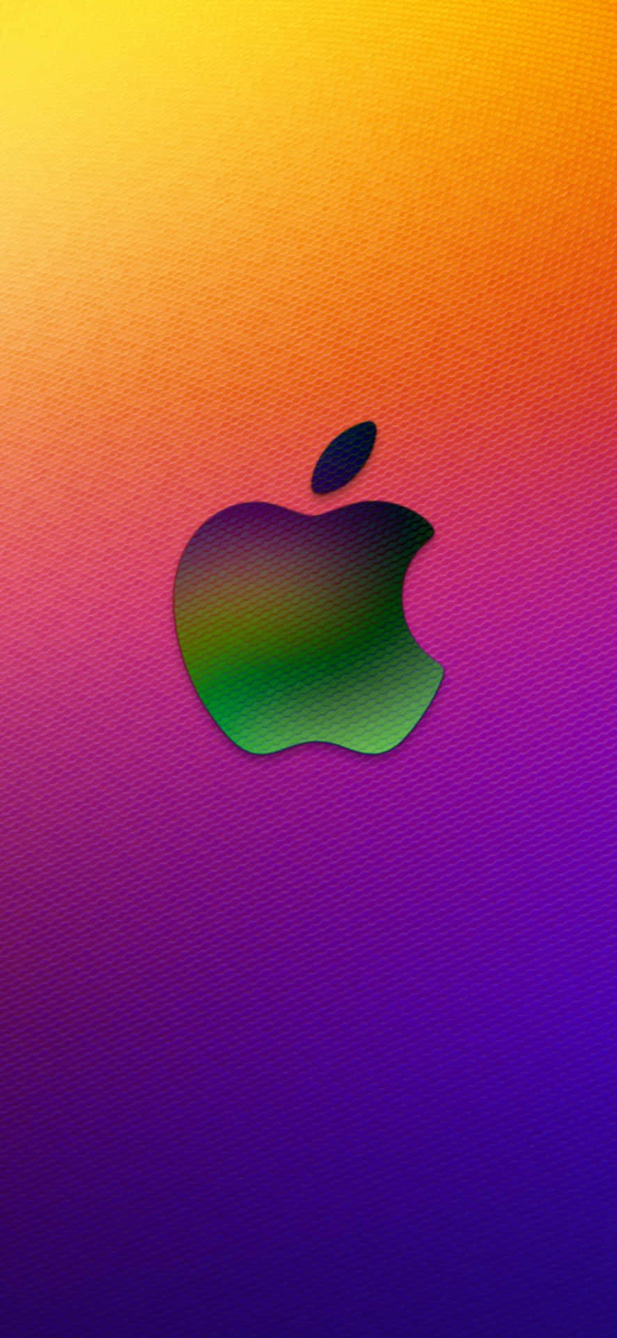 Download Orange Apple Logo on Iphone X Wallpaper | Wallpapers.com