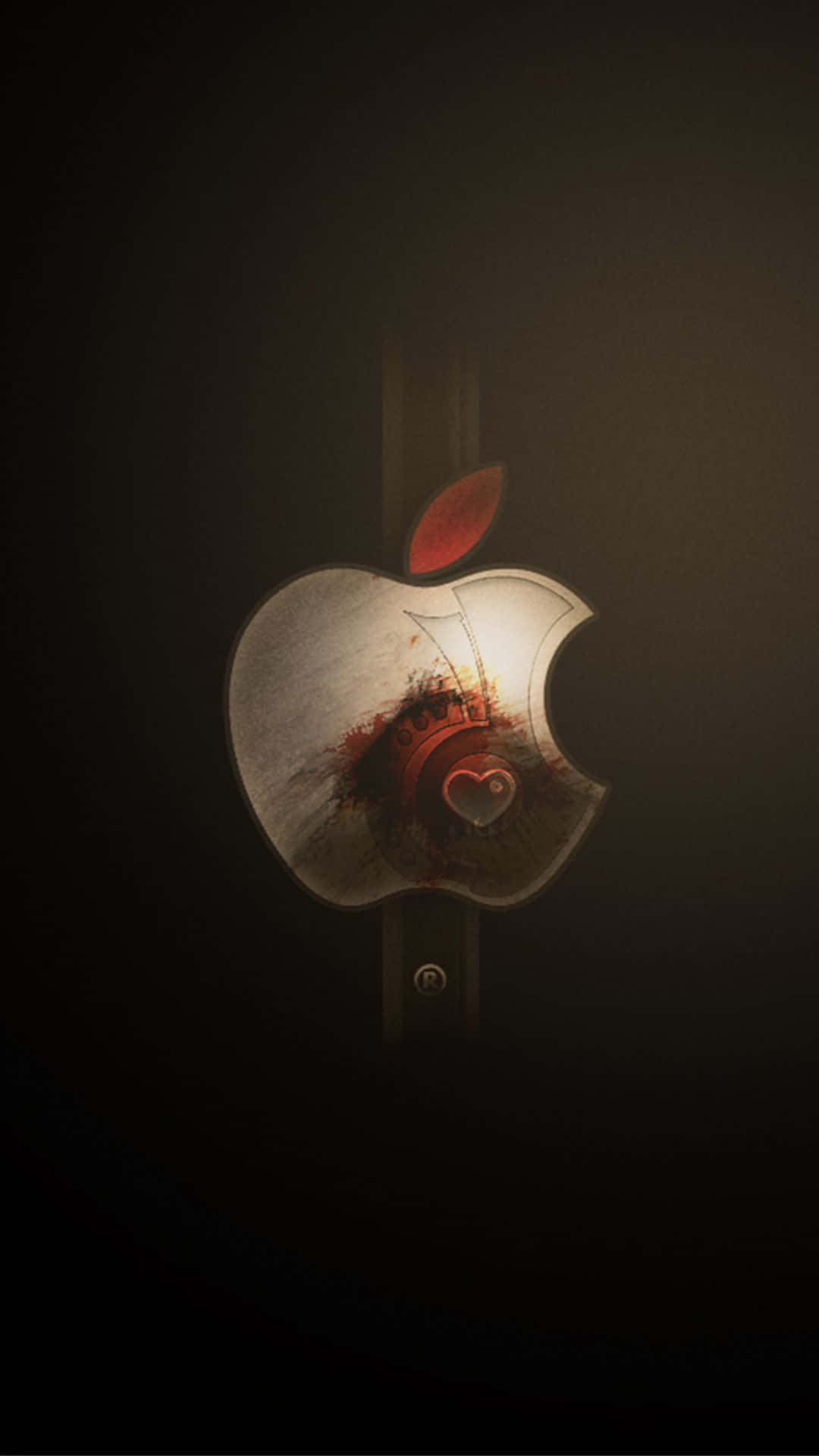 Denkarakteristiska Apple Logotypen På En Iphone X. Wallpaper