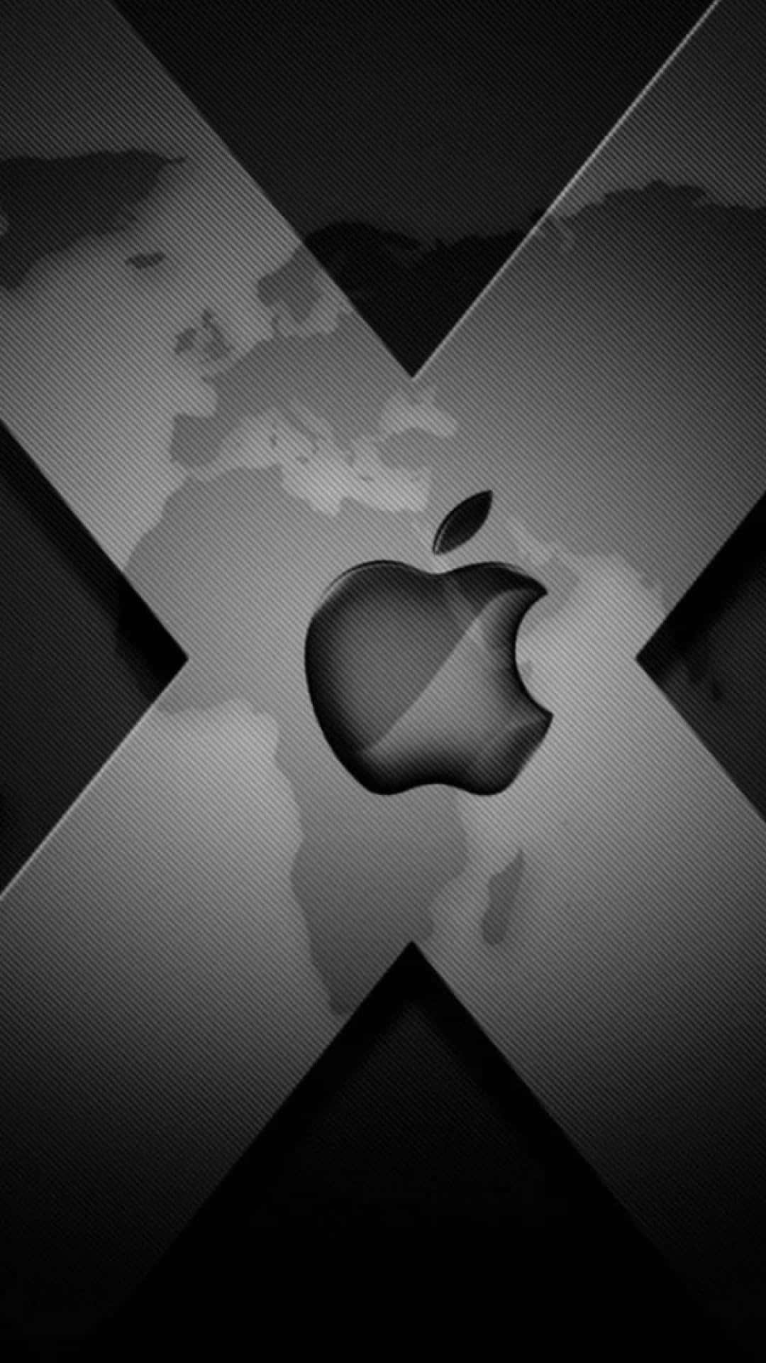 Iphone X Apple Logo Metallic Wallpaper