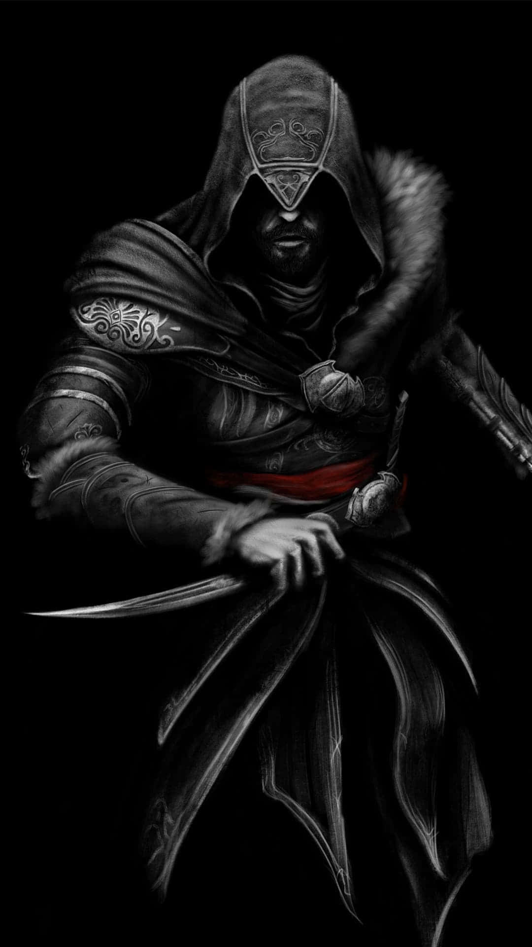 Iphone X Assassin's Creed Valhalla Sort Ezio-baggrund