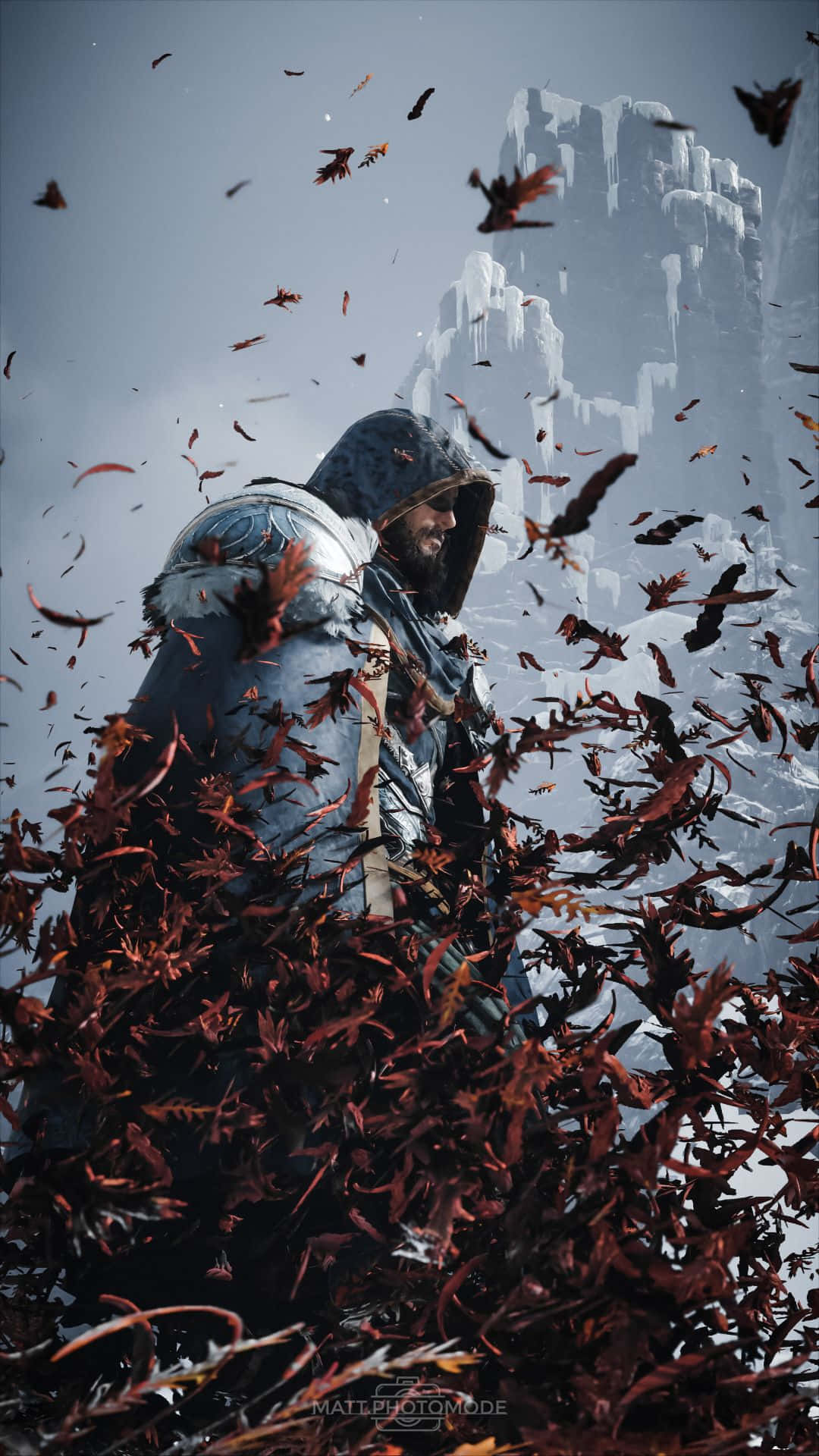 Iphonex Hintergrund Mit Assassins's Creed Valhalla Blätter-motiv