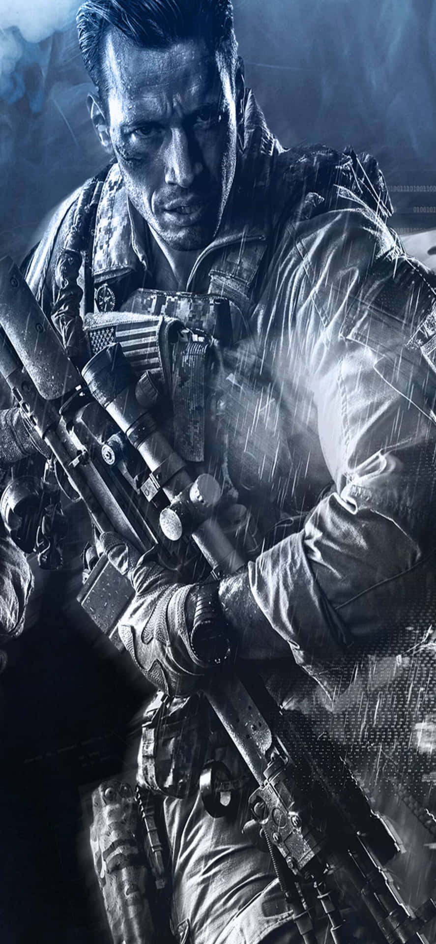 Spännandestrider Väntar På Den Nya Iphone X Med Battlefield 4 Som Bakgrundsbild.