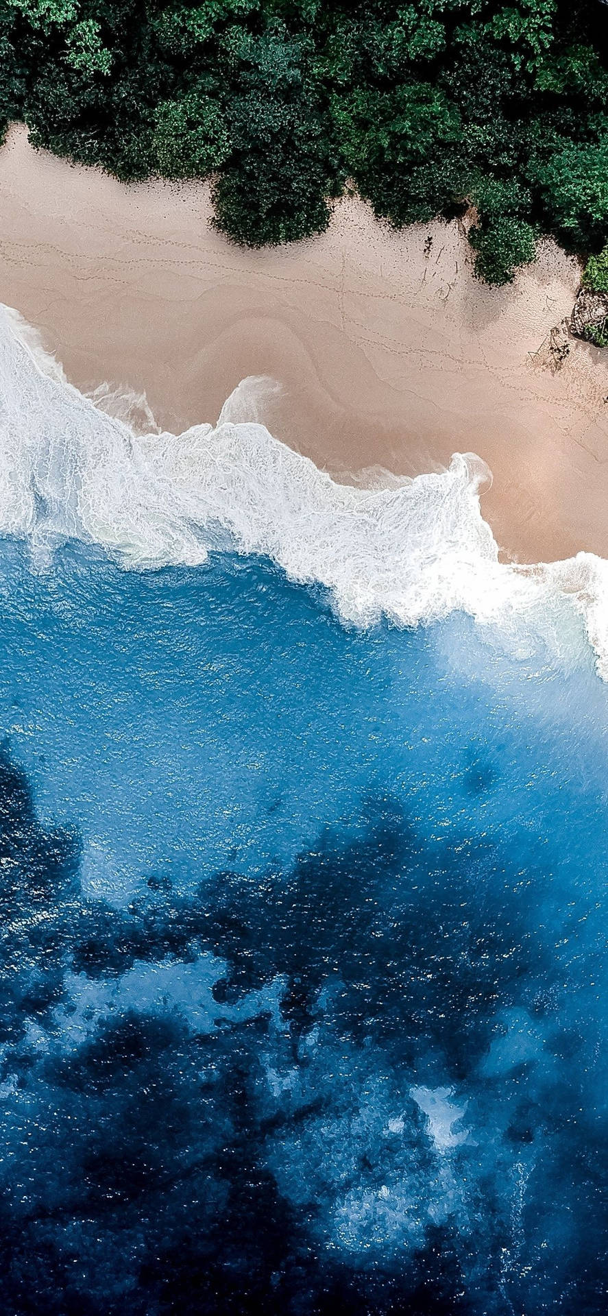 iPhone X Beach Drone Shot Wallpaper