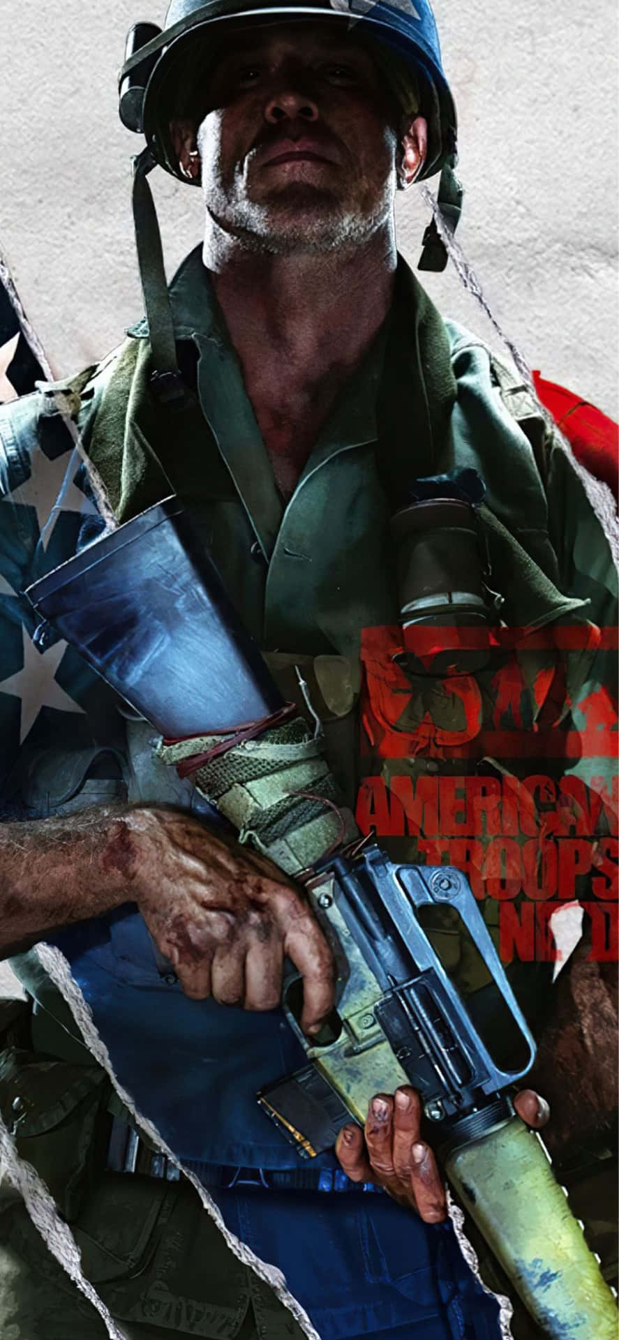 Sfondoper Iphone X Di Call Of Duty Black Ops Cold War Con Personaggio Americano.