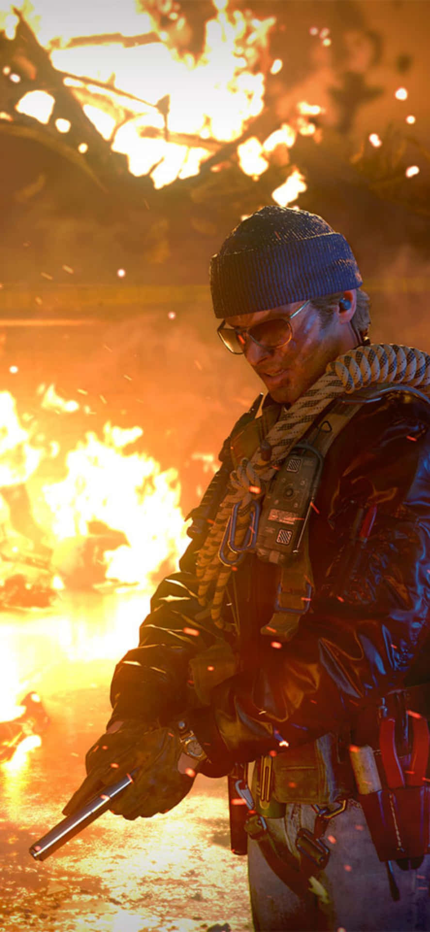 Iphonex Bakgrundsbild För Call Of Duty Black Ops Cold War Med Russell Adler.