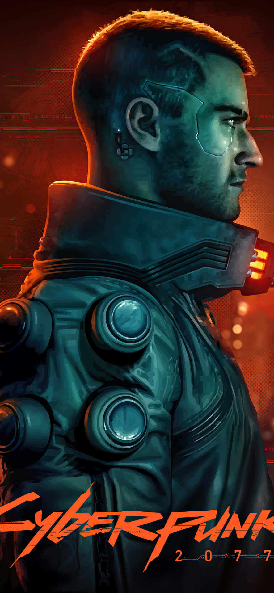Sfondoiphone X Di Cyberpunk 2077 Poster Uomo Che Indossa Una Giacca
