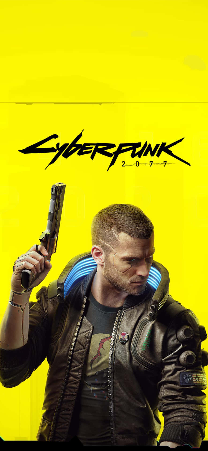 Iphonex Cyberpunk 2077 Hintergrund Gelbes Poster