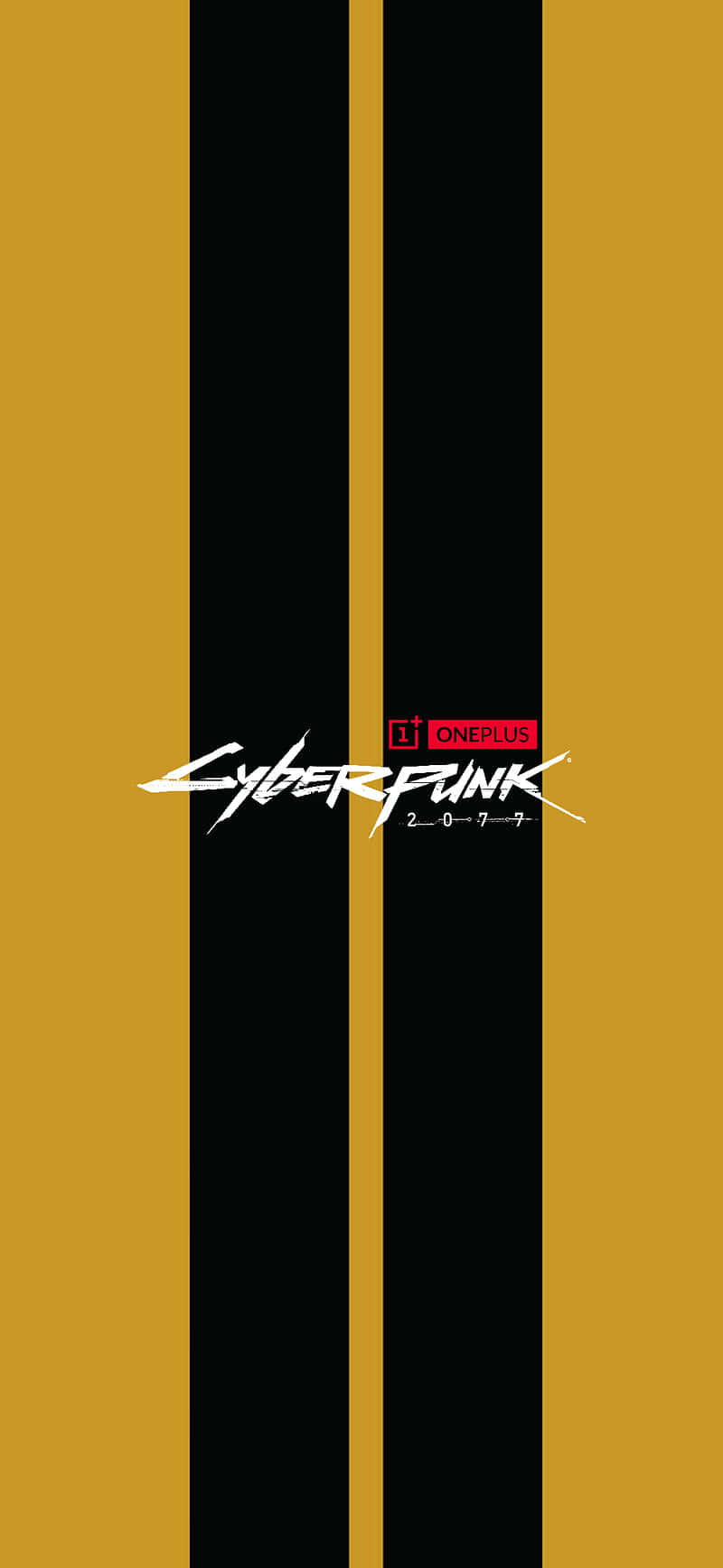 Iphone X Cyberpunk 2077 baggrund gul med sorte striber