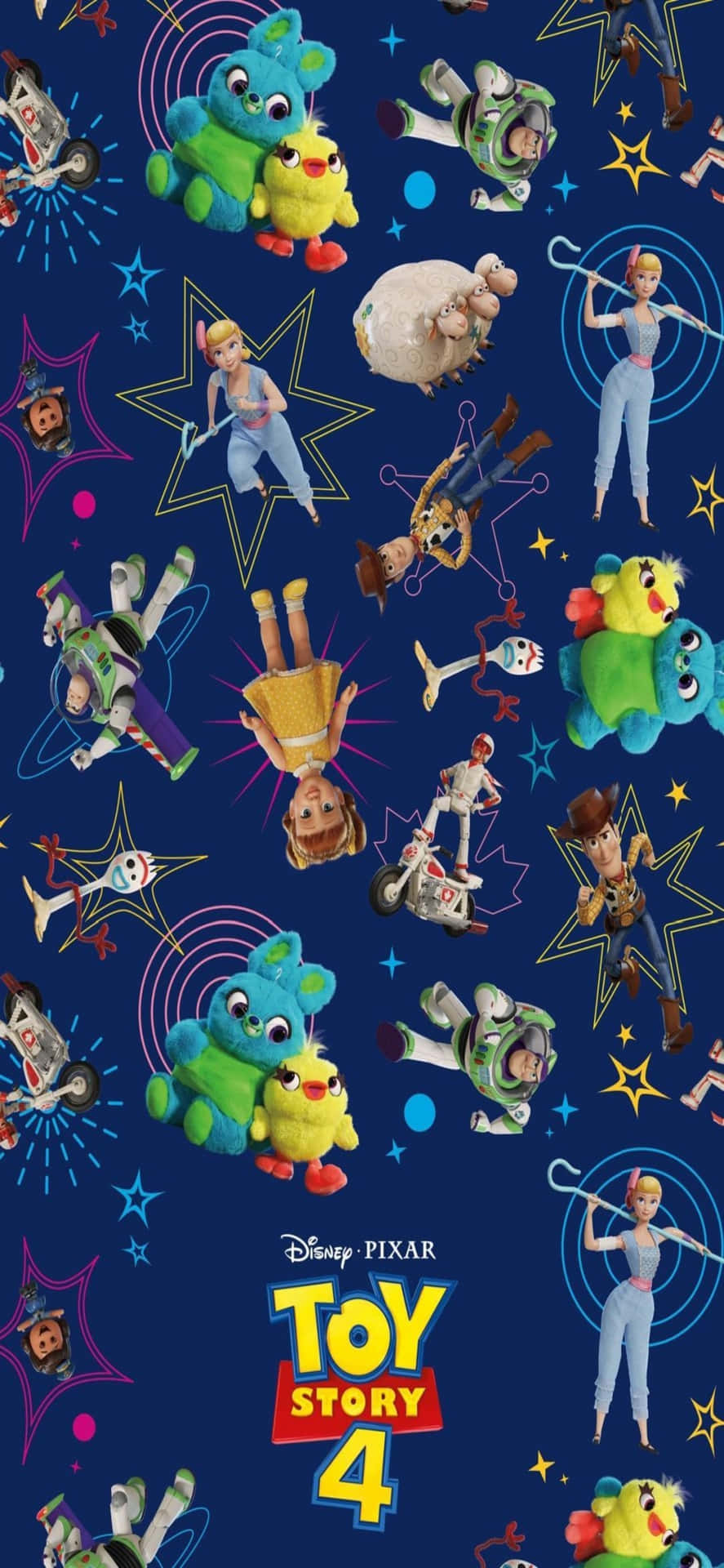 Iphonex Disneymotiv Toy Story Blå Bakgrund.