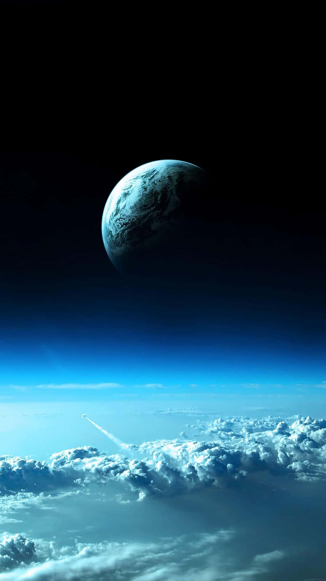Iphonex Erde Auf Weltraumwolken Wallpaper