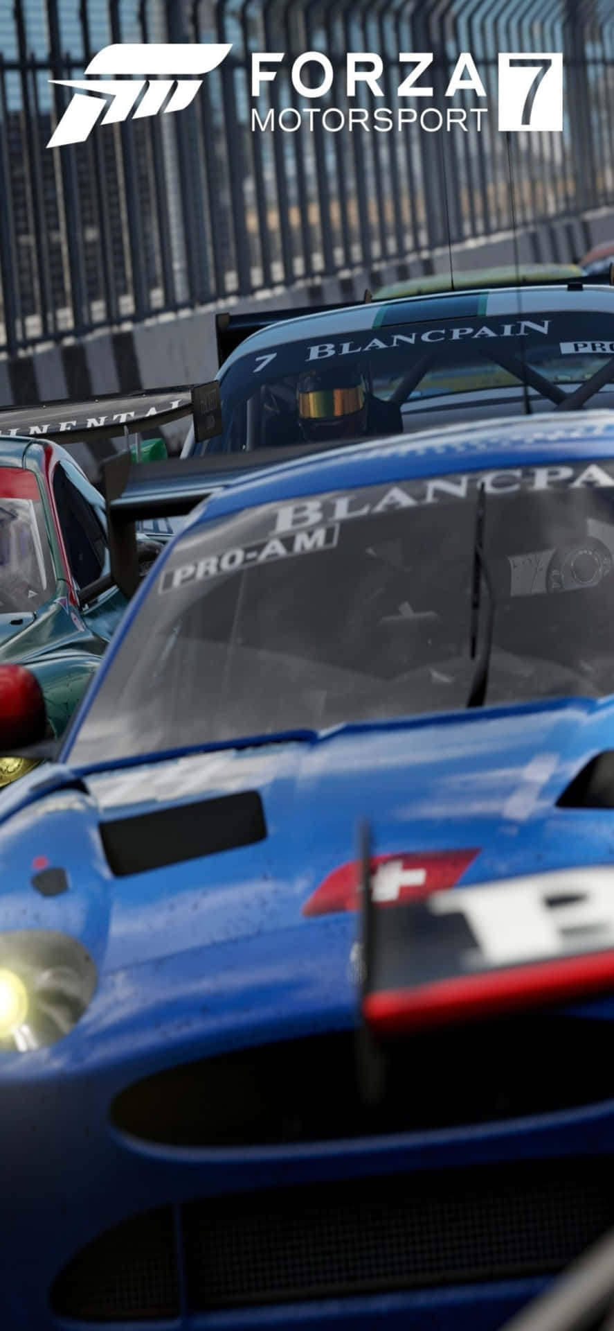 Blauerrennwagen Iphone X Hintergrundbild Für Forza Motorsport 7