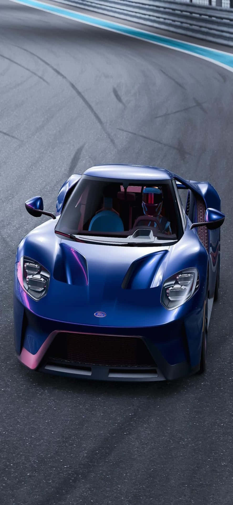 Fondode Pantalla Del Iphone X Con El Ford Gt Azul De Forza Motorsport 7.