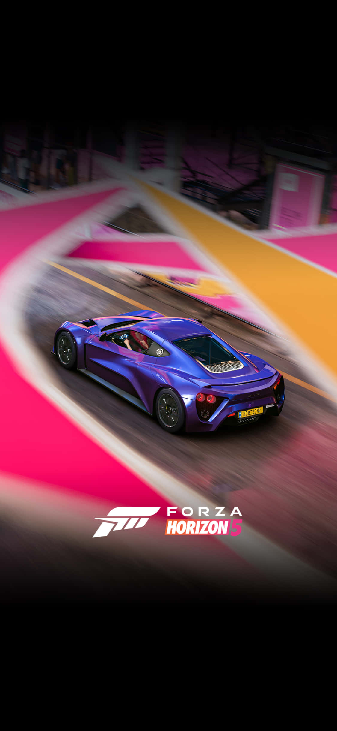 Fondode Pantalla De Un Zenvo Azul Para Iphone X En El Juego Forza Motorsport 7.