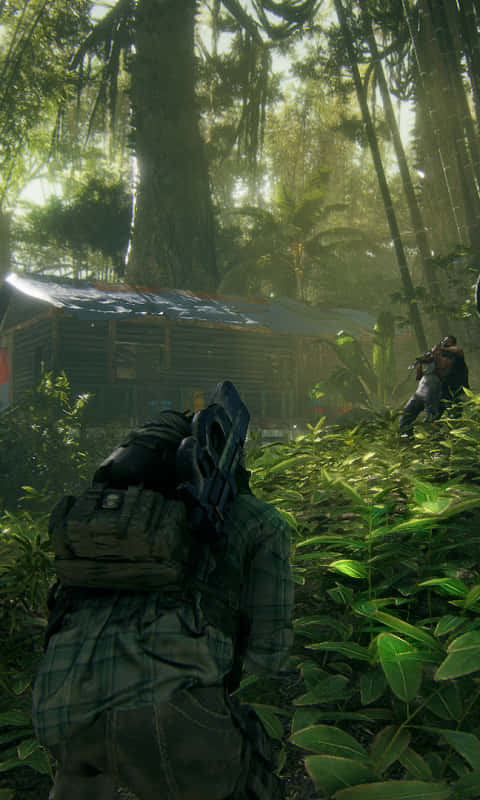 Soldater i Jungle Biome iPhone X Ghost Recon Wildlands Baggrund.