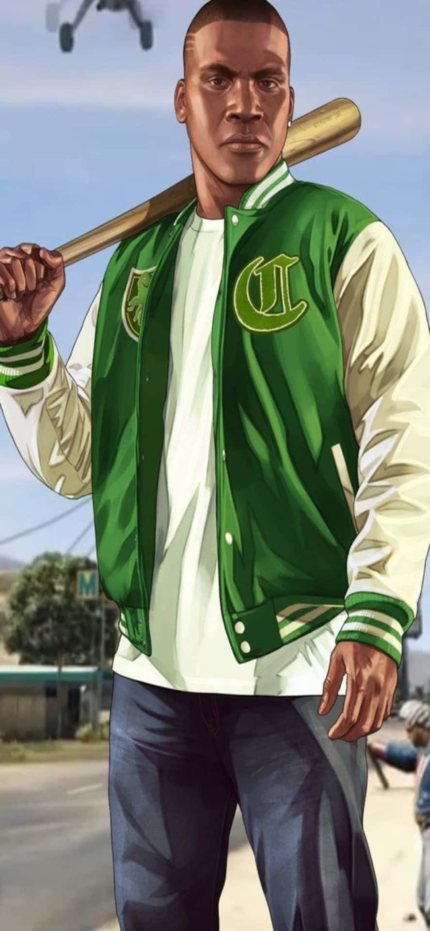 Iphone X Grand Theft Auto V Background&Varsity Jacket