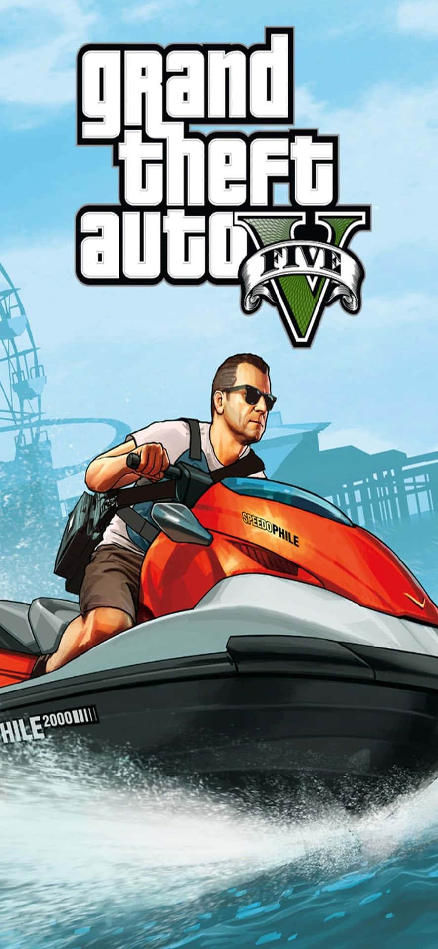 Sfondoiphone X Di Grand Theft Auto V E Moto D'acqua