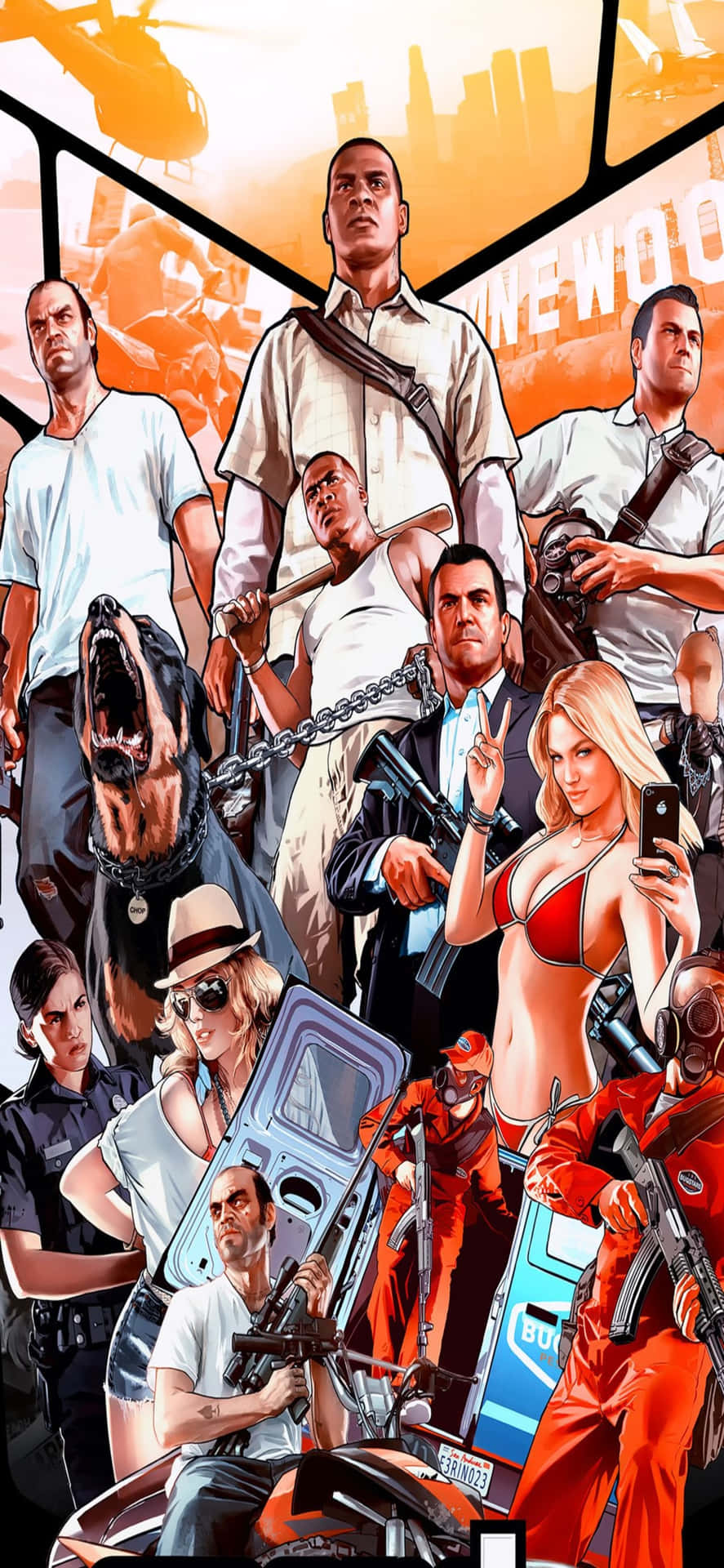 Iphone X Grand Theft Auto V Background&The Character
