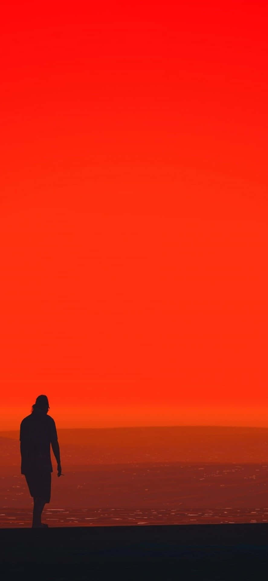 Iphonex Bakgrundsbild Med Grand Theft Auto V, Mörk Figur.
