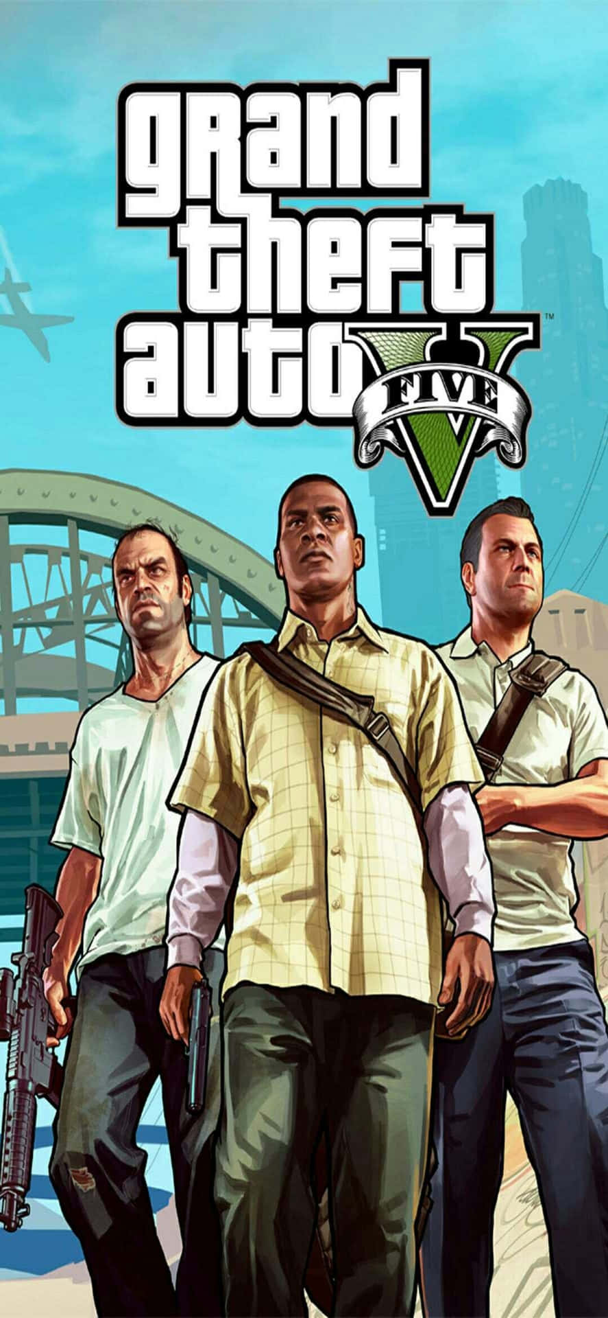 Sfondodi Grand Theft Auto V Per Iphone X E Protagonista
