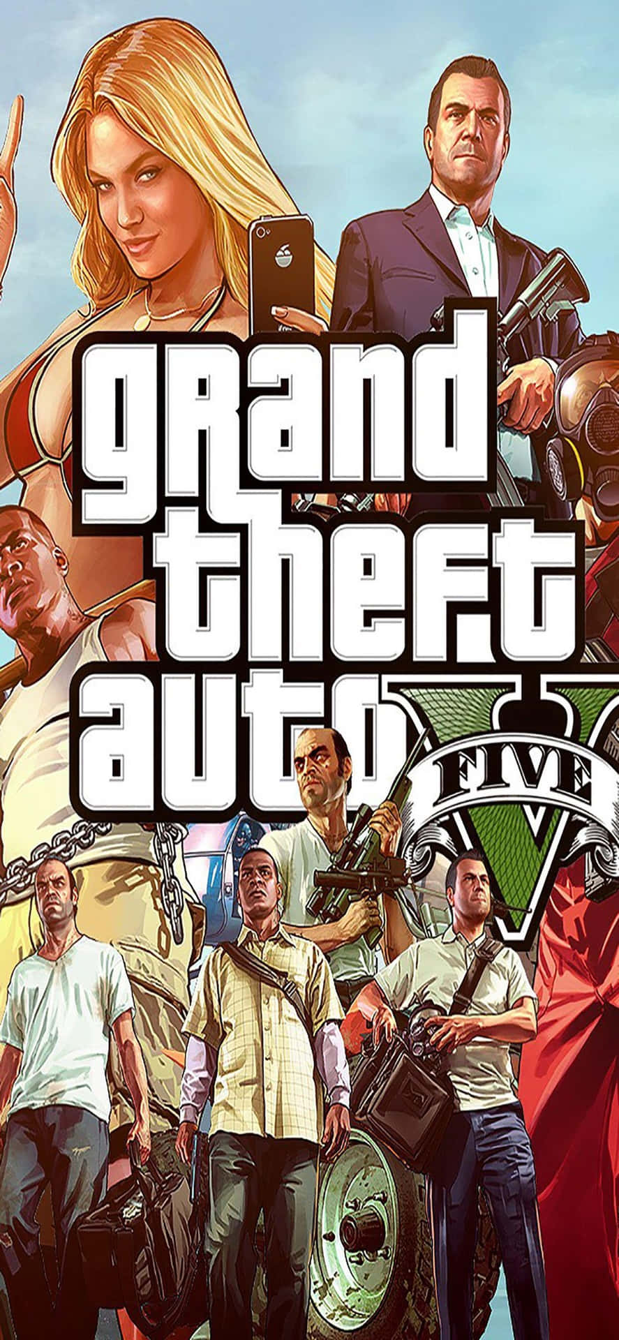 Sfondoiphone X Di Grand Theft Auto V Con Personaggio Di Gioco