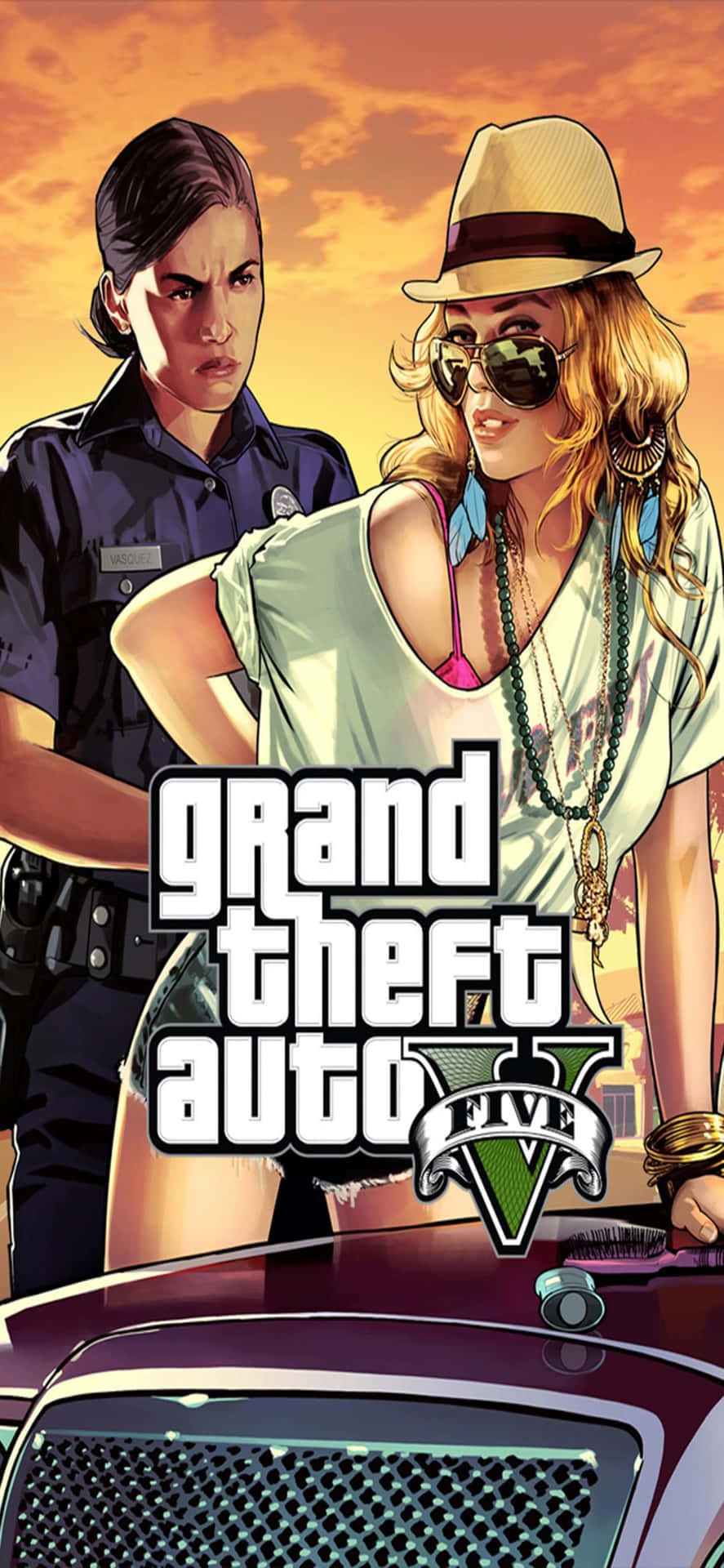 Iphonex-bakgrund Med Grand Theft Auto V-motiv Och Shelby Welinder.