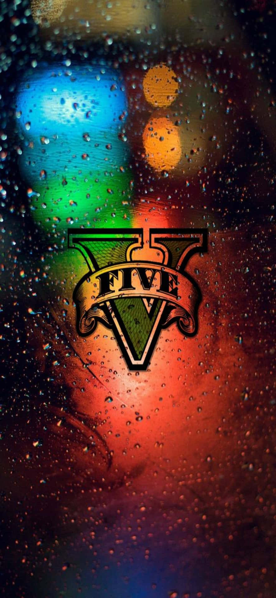 Iphone X Grand Theft Auto V Background Logo In Window