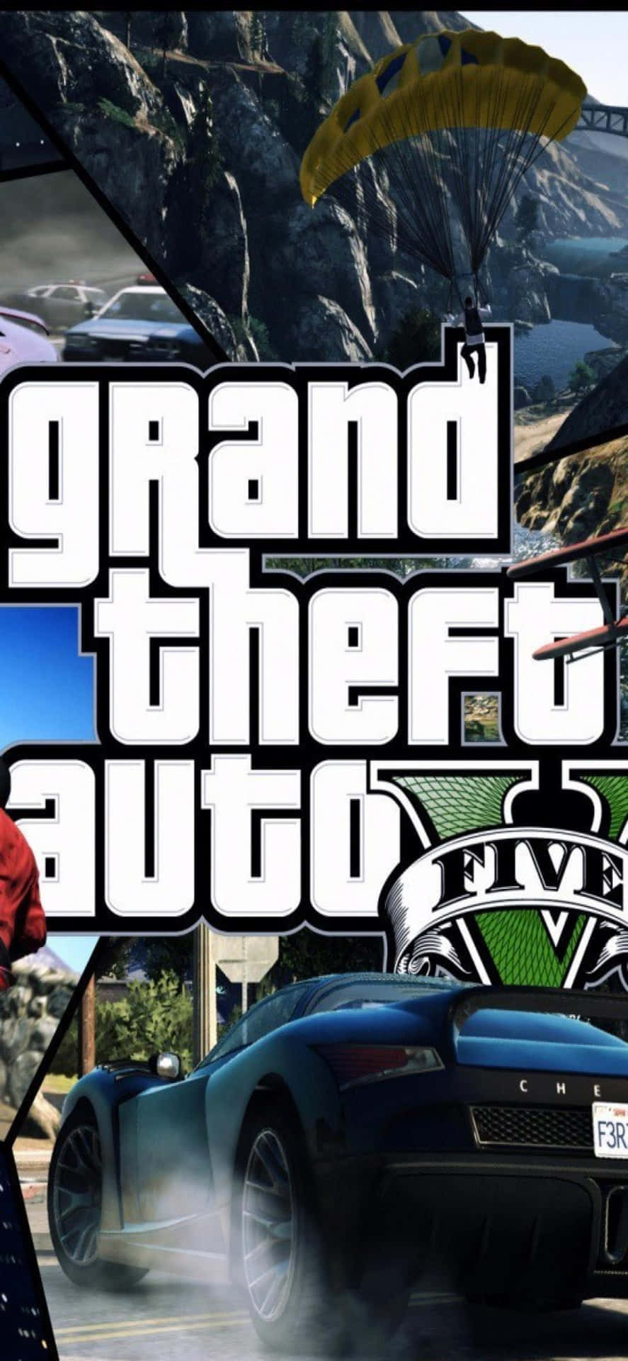 Iphonex Bakgrund Med Grand Theft Auto V I Fordon.