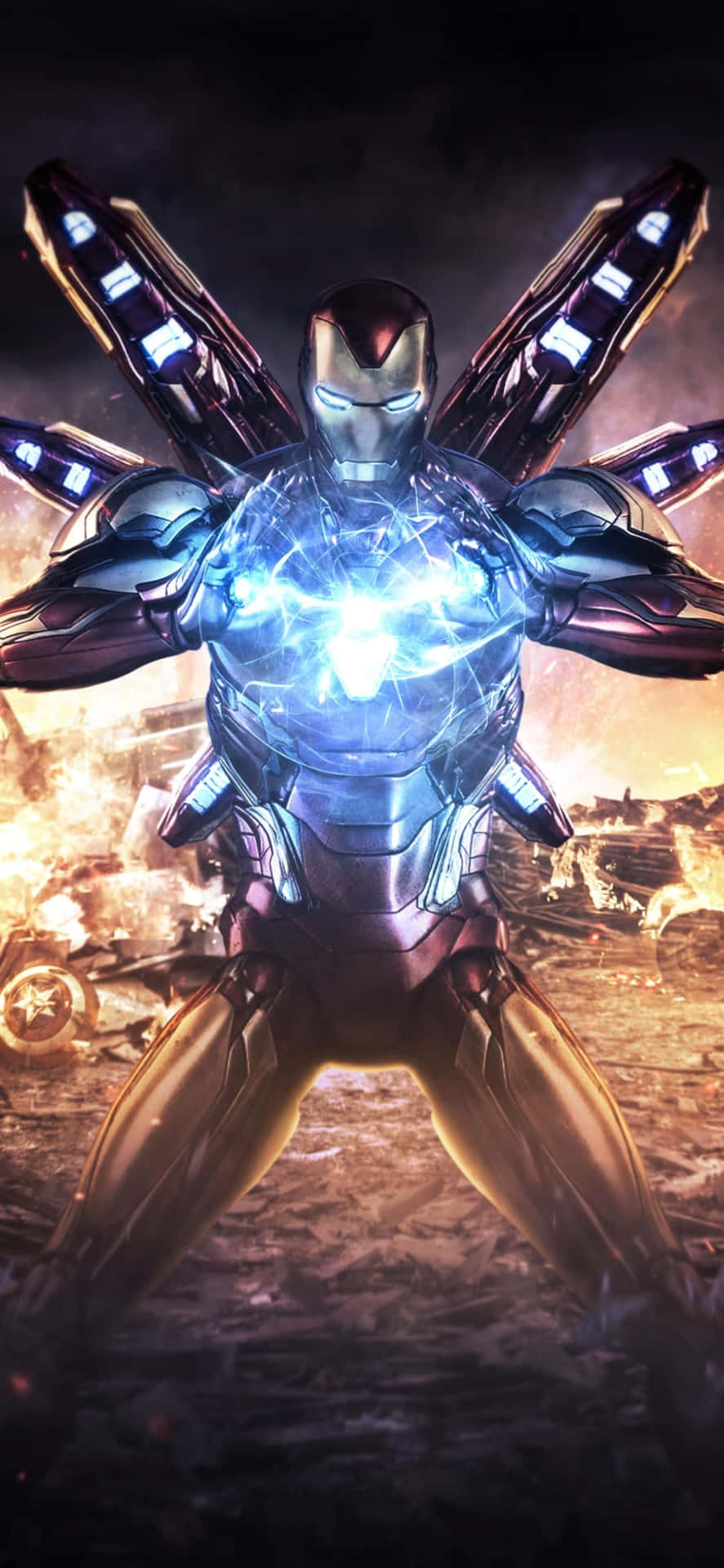 Iphonex-bakgrund Med Iron Man I Endgame-dräkt