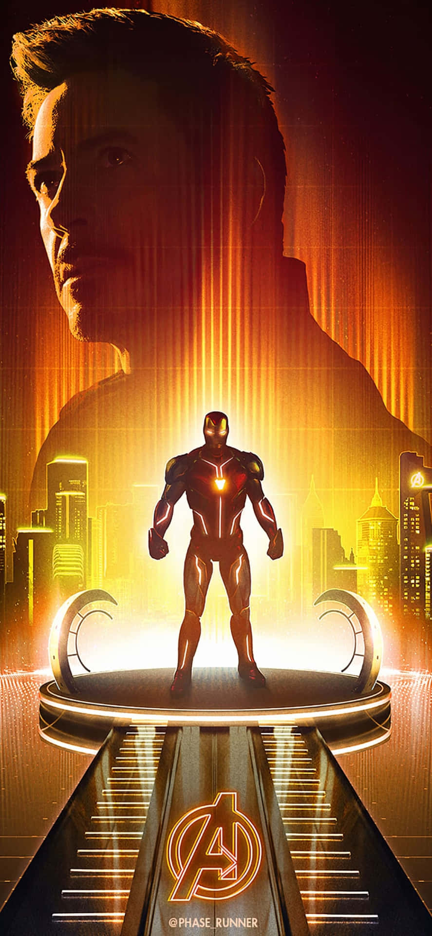 Iphonex Iron Man Hintergrund Iron Man Steht Auf Der Bühne.