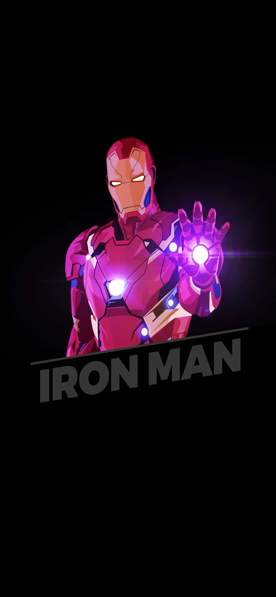 Fundode Tela Do Iron Man Para Iphone X Com Luz Roxa.