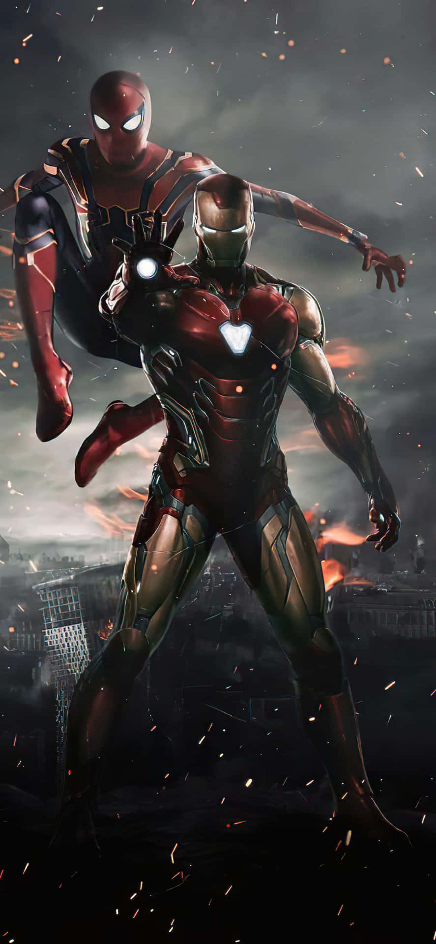 Iphone X Iron Man Baggrund Iron Man Med Spiderman