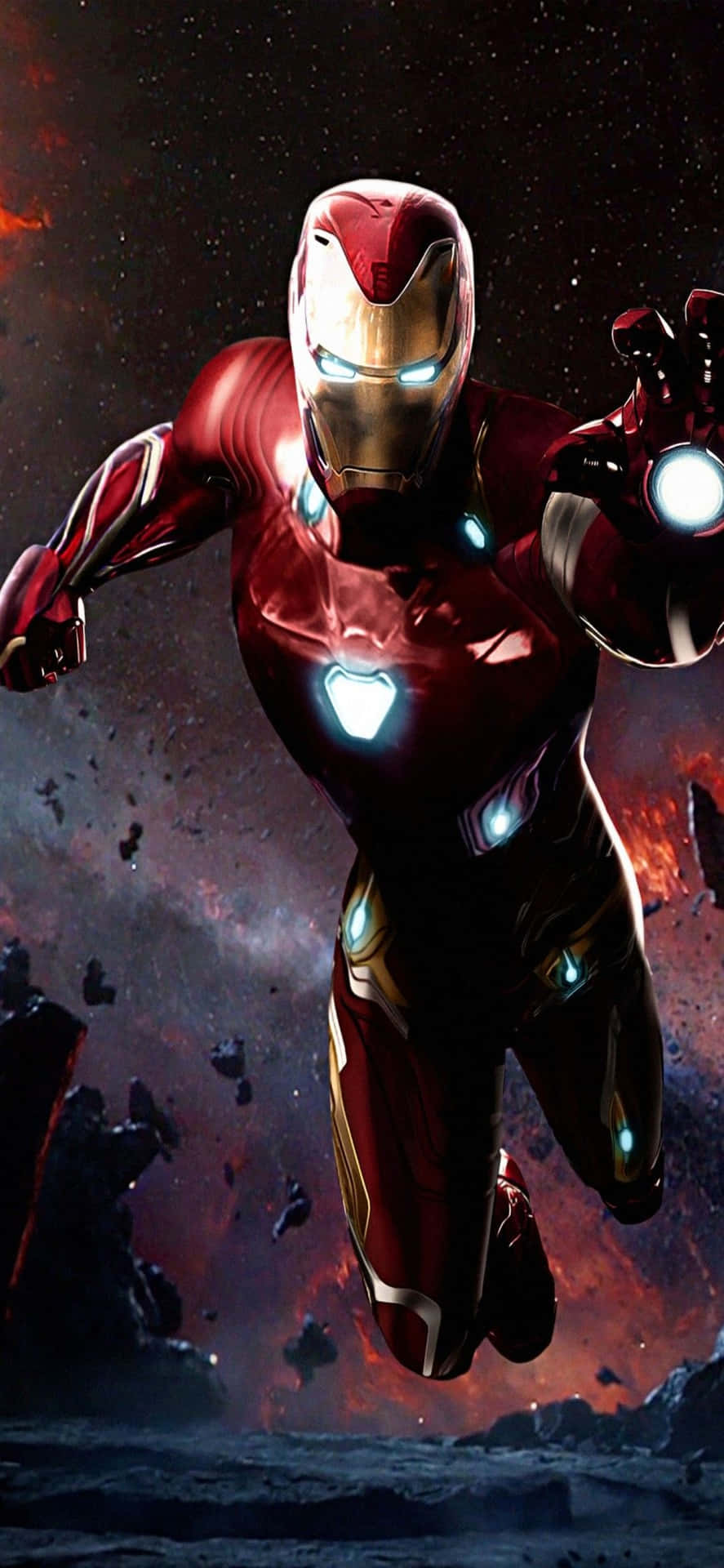 Iphonex Iron Man Hintergrund Iron Man Zeigt Mit Dem Blaster
