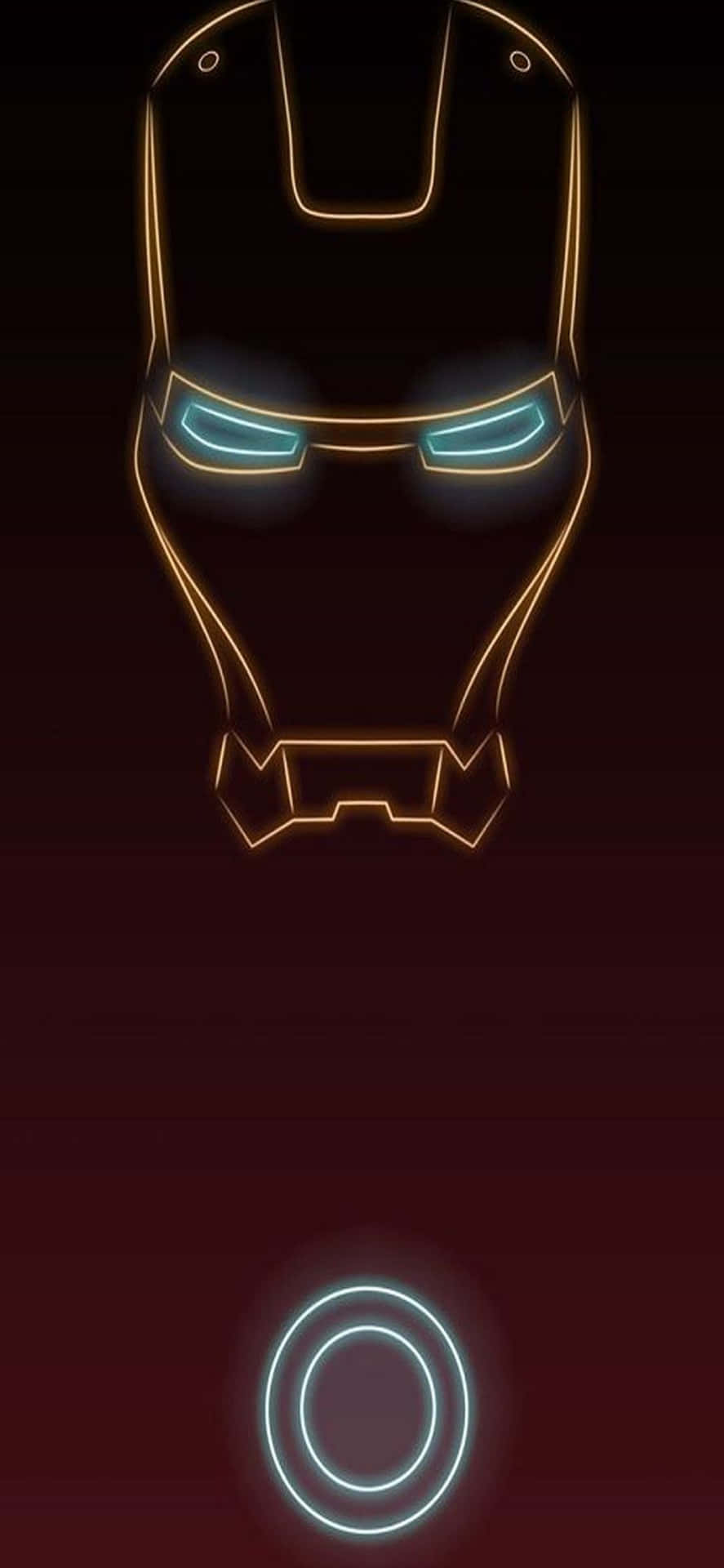 Sfondoper Iphone X Di Iron Man Con Design Delle Luci Al Neon Di Iron Man