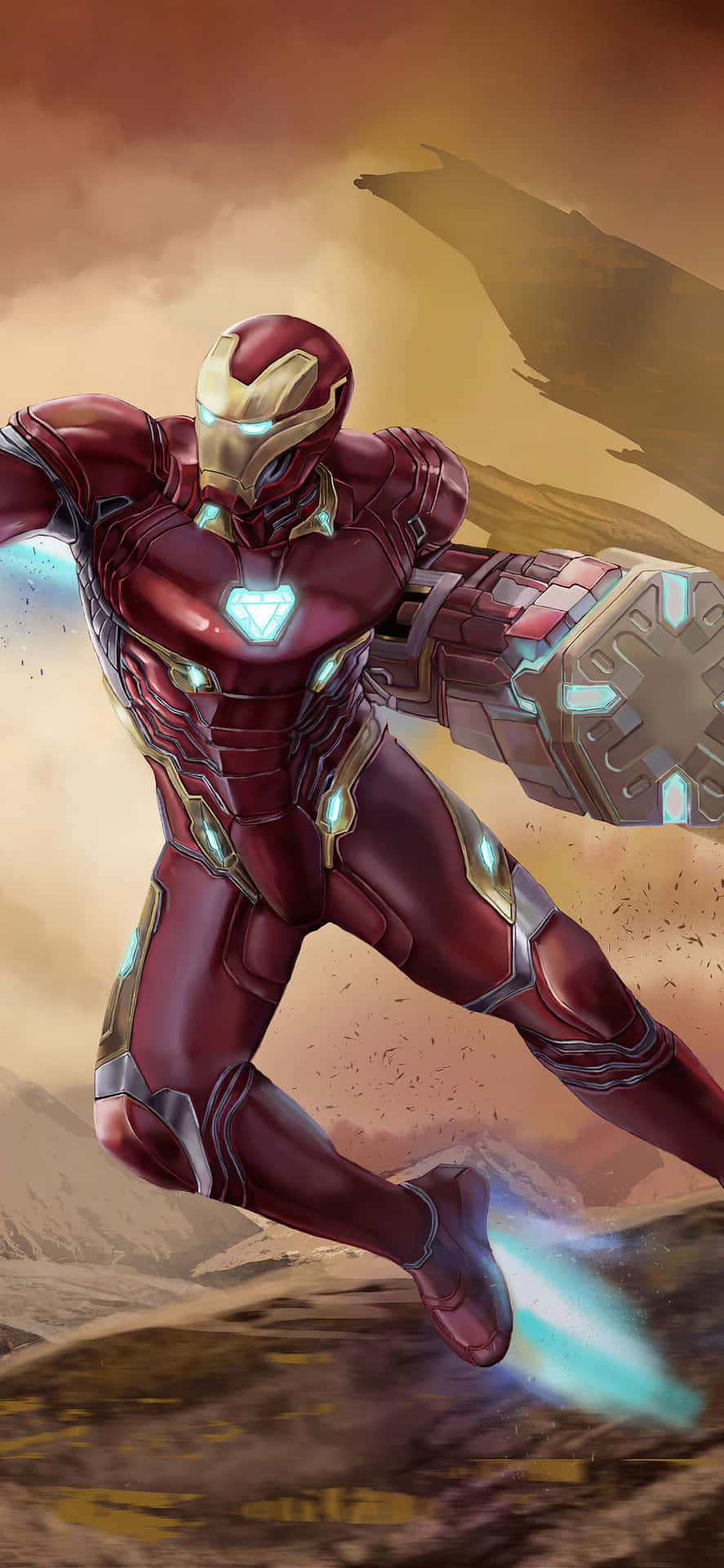 Sfondoper Iphone X Di Iron Man Iron Man Con Braccio Martello