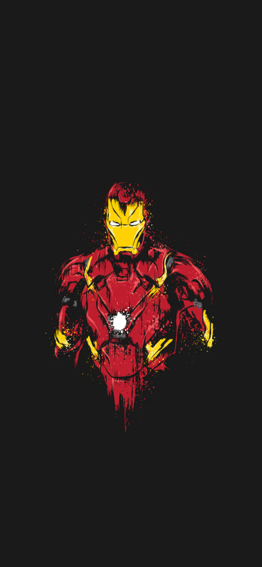 Iphonex Bakgrundsbild Med Iron Man, Iron Man Skadat Dräkt På Svart Bakgrund.