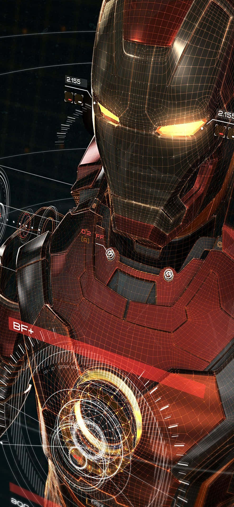 Iphonex Bakgrundsbild Med Iron Man 3d-dräktdesign.