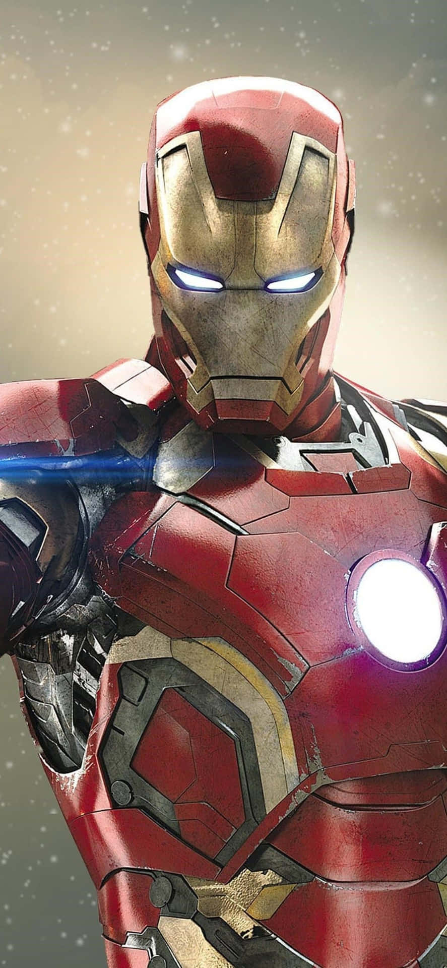 Bakgrundsbildför Iphone X Med Iron Man I Rött Och Guld.