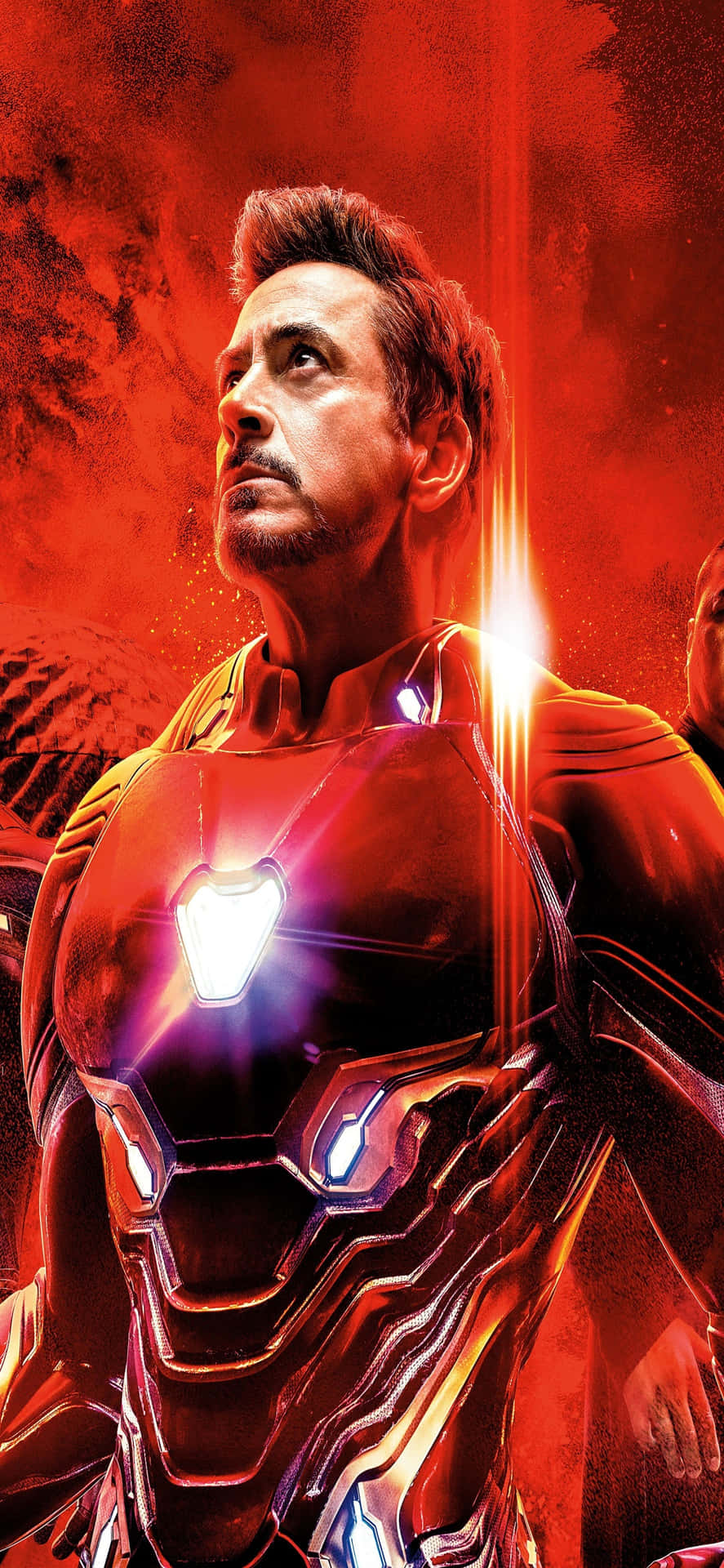 Fondode Pantalla Del Iphone X De Iron Man Sin Su Casco Con Fondo Rojo.