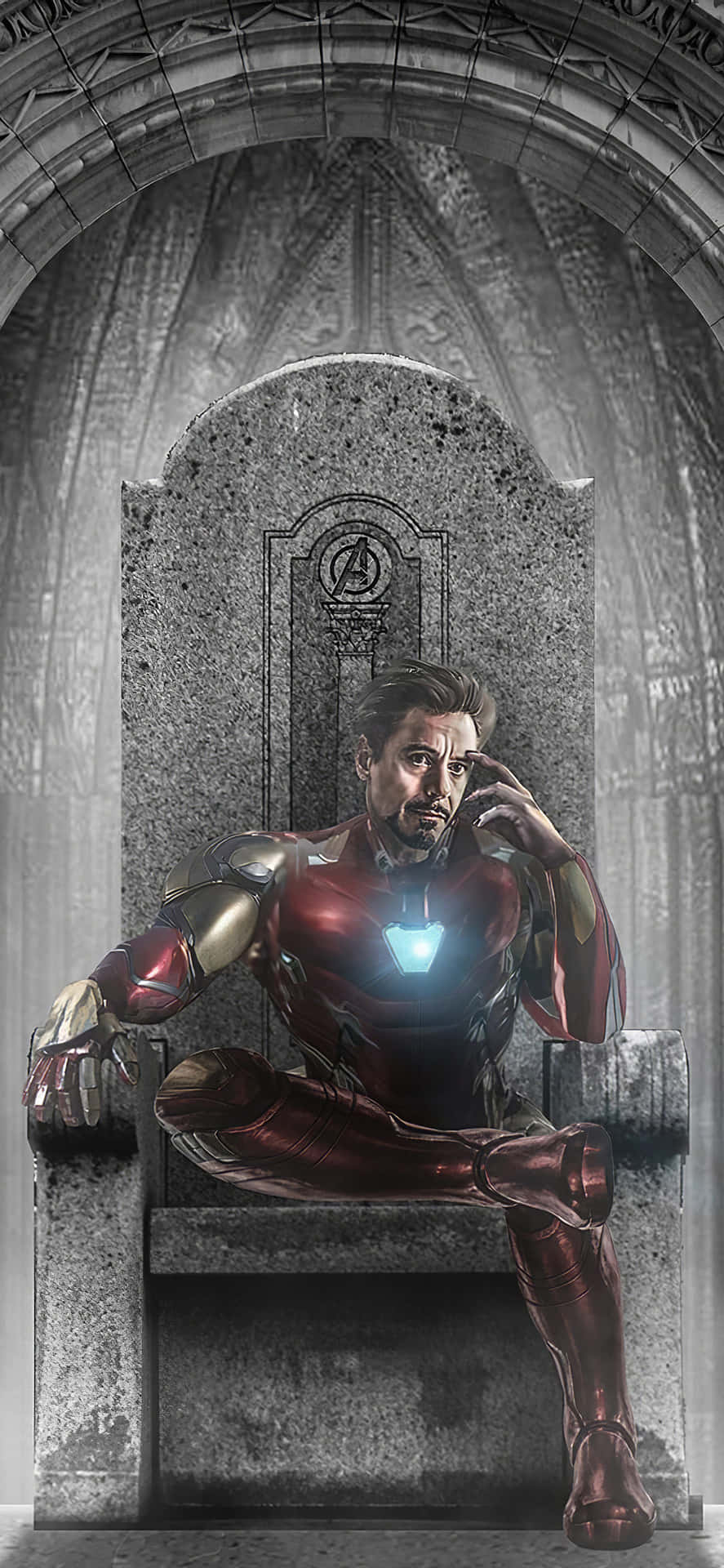 Iphonex Iron Man Bakgrund Iron Man På Hans Tron