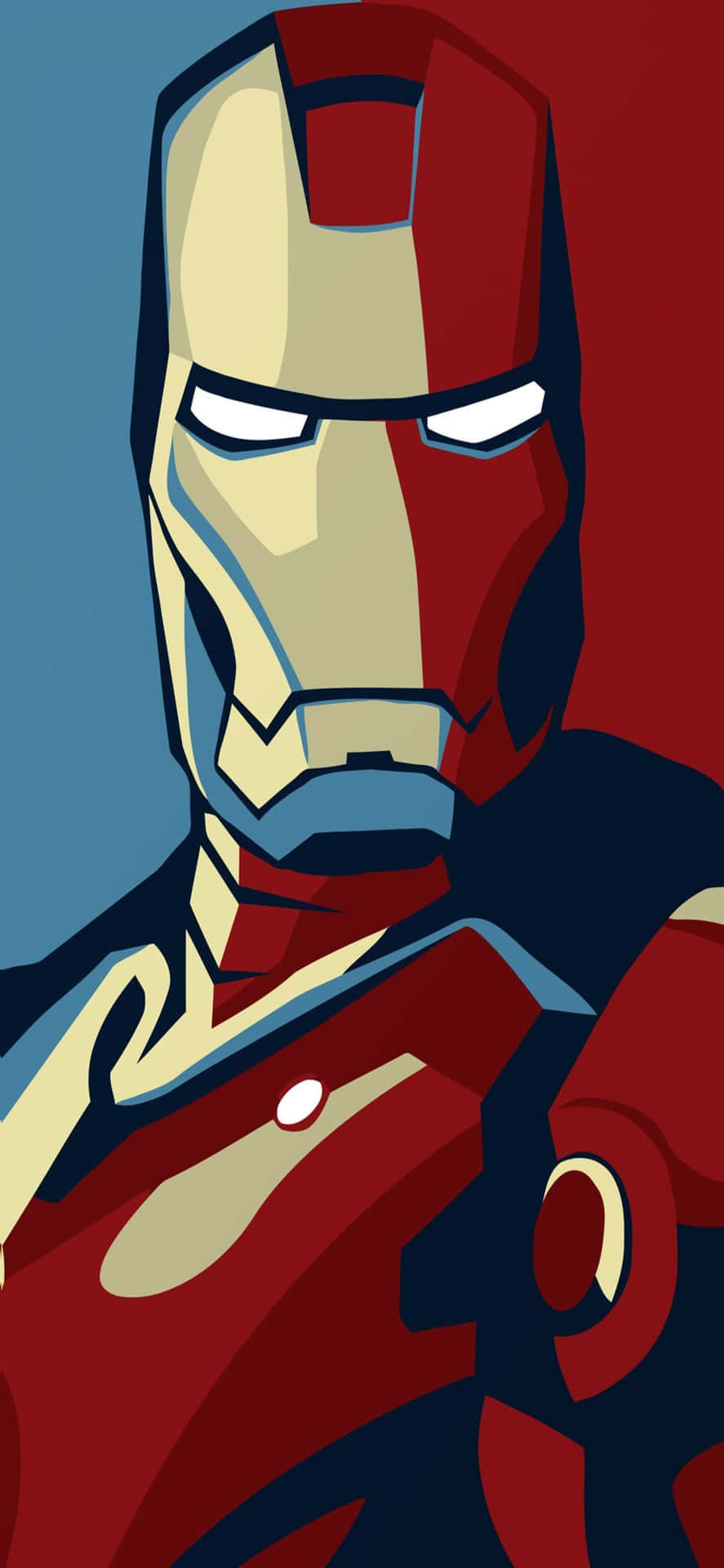 Sfondoper Iphone X Di Iron Man, Modifica In Blu E Rosso.