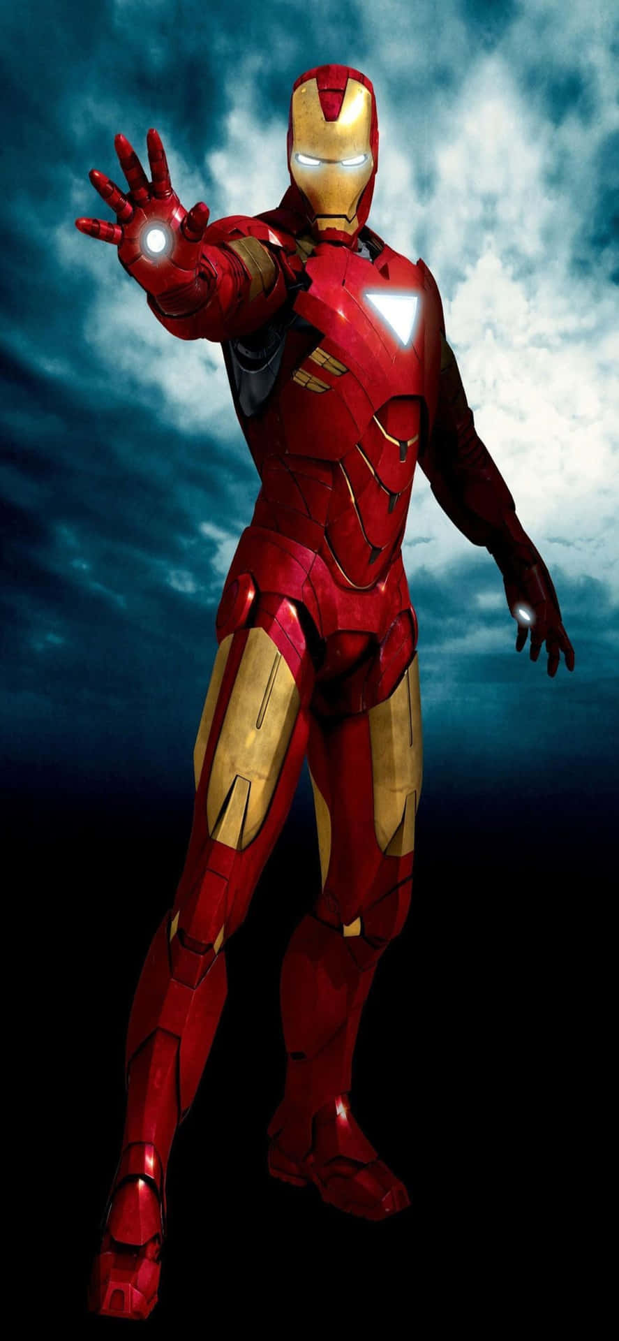 Iphonex Iron Man Bakgrundsbild: Iron Man Med Handflatan Öppen.