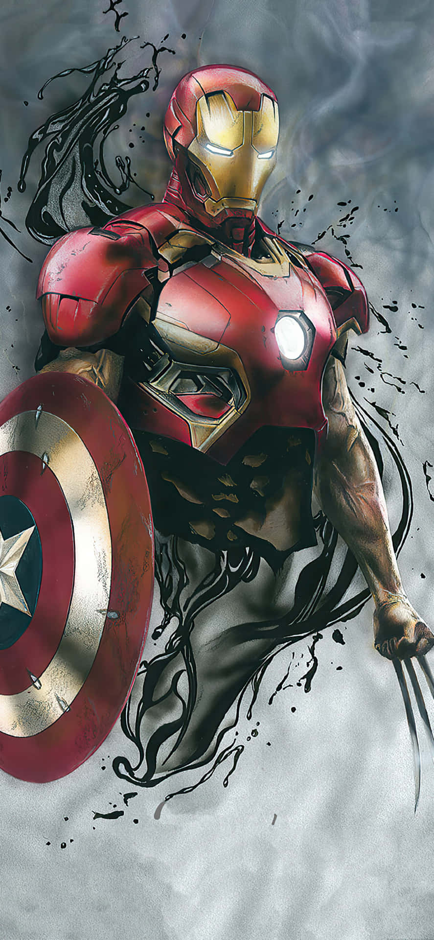 Iphone X Iron Man Background Iron Man Captain America Shield Wolverine Claws