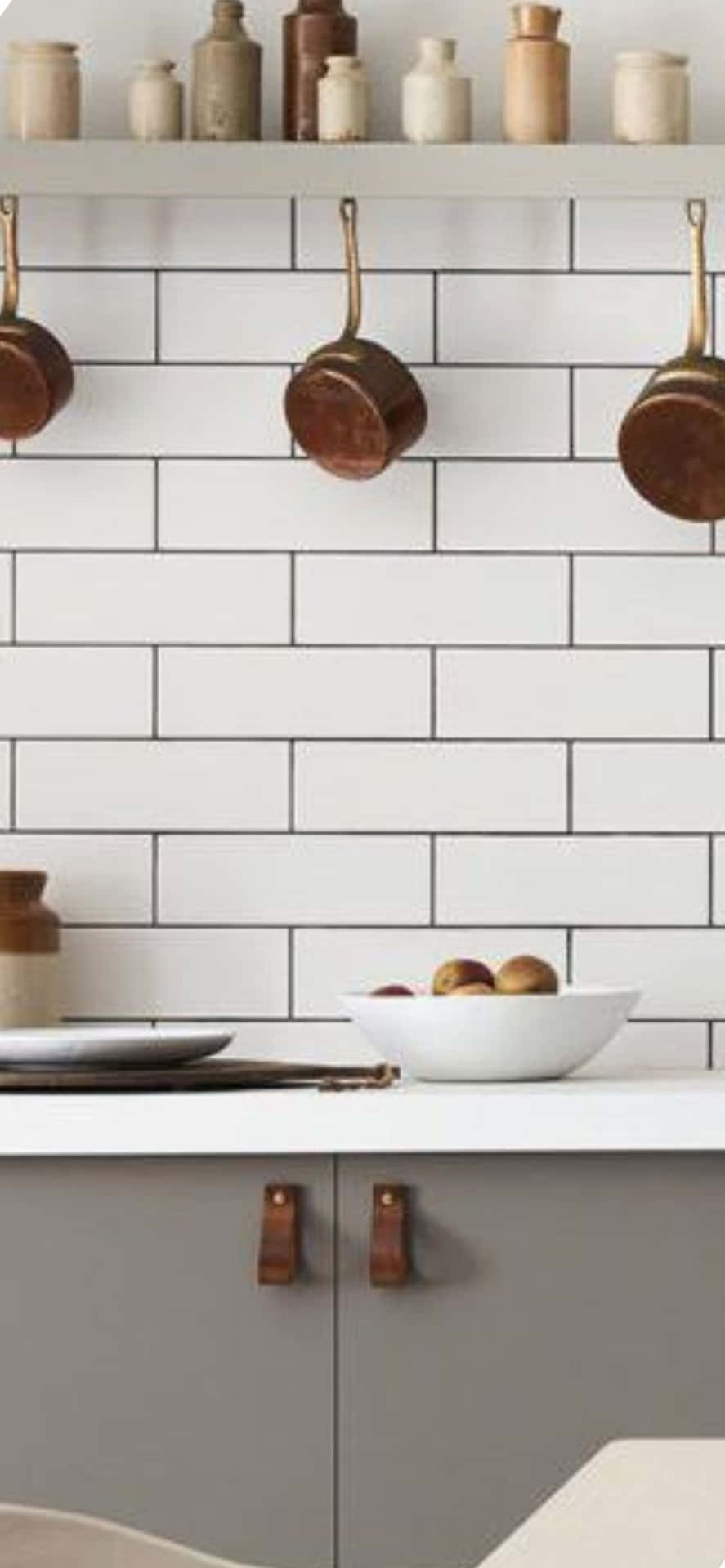 Brick Tile Iphone X Kitchen Background