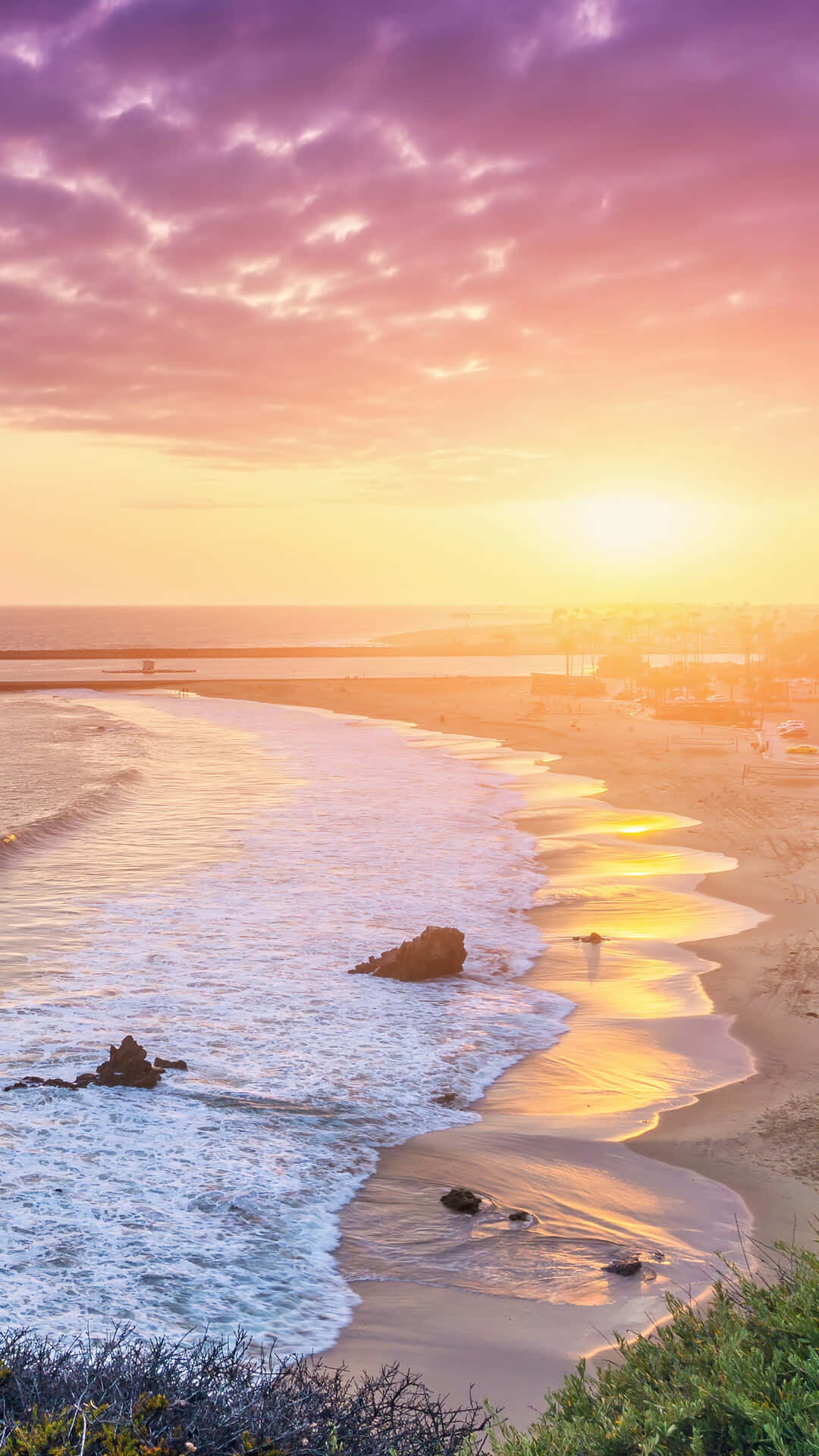 Iphonex Hintergrundbild Strand Sonnenuntergang In Malibu.