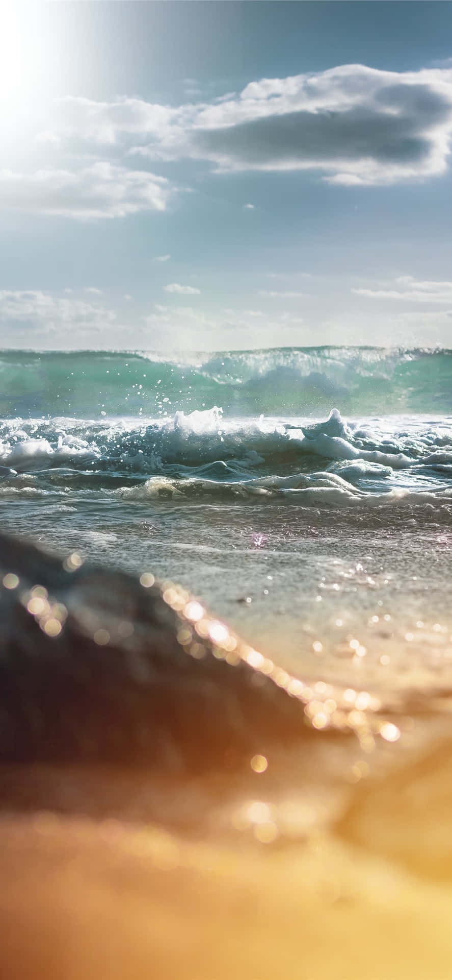 Baggrundsvinklen af bølgen fra Malibu Iphone X