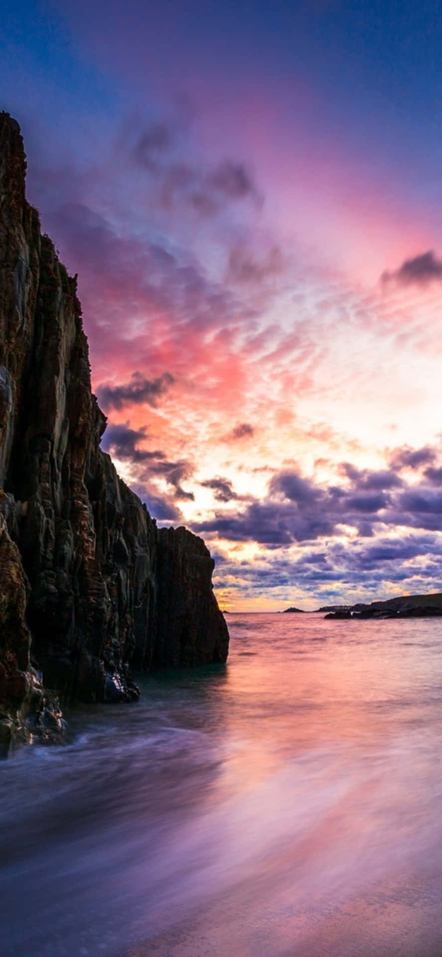 Iphone X Malibu Background Sunset Sky&Cliff