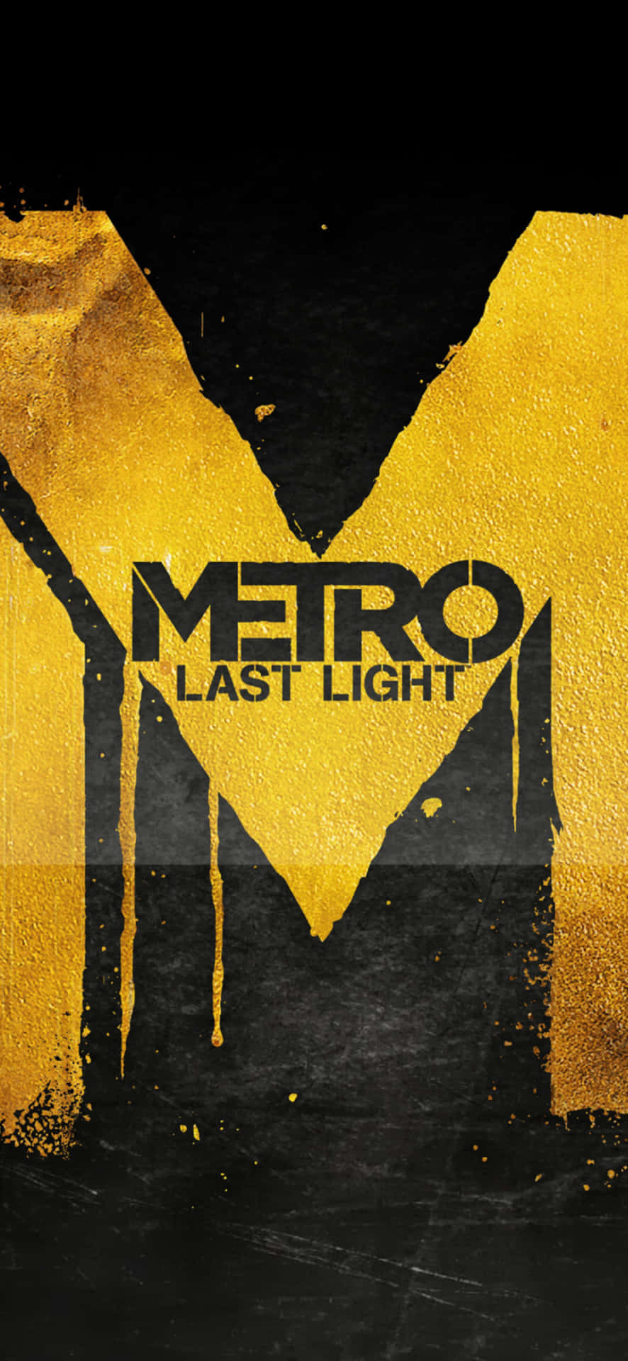 Fondode Pantalla Del Iphone X Con El Logotipo Amarillo De Metro Last Light.