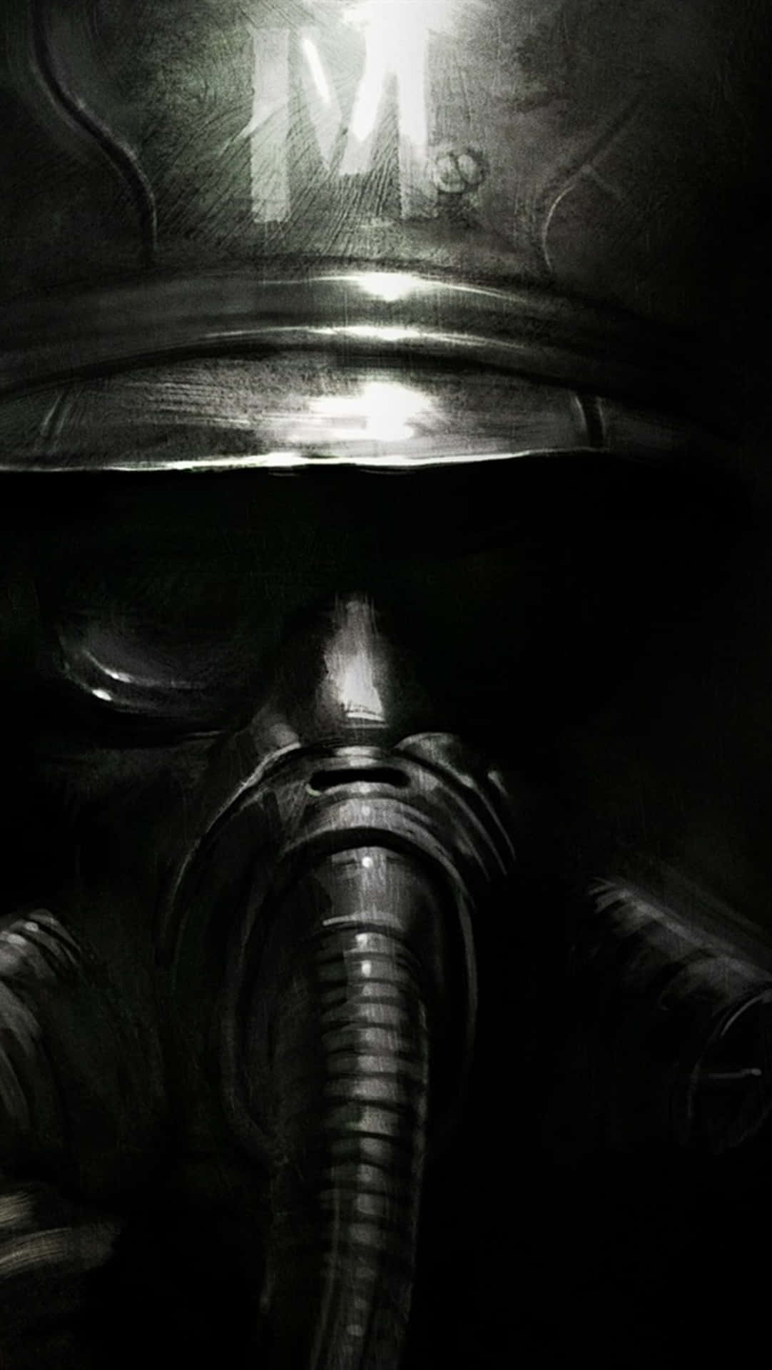 Soldier With Gas Mask Iphone X Metro Last Light Background