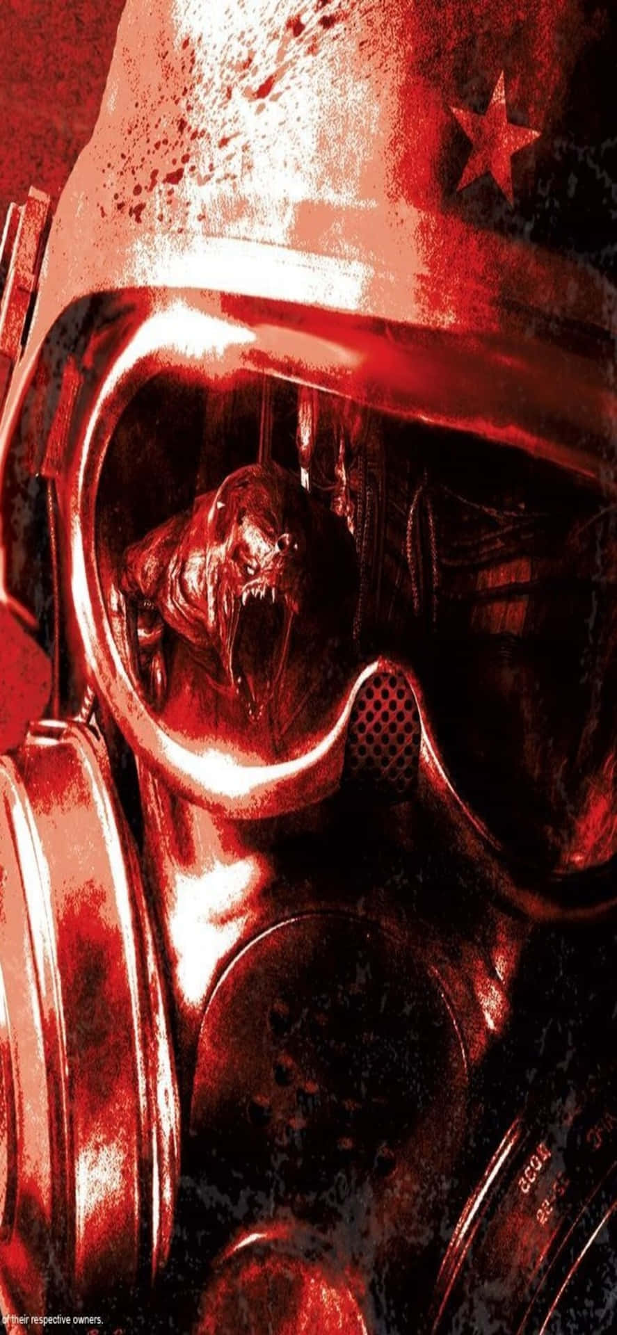 Red Gas Mask Iphone X Metro Last Light Background