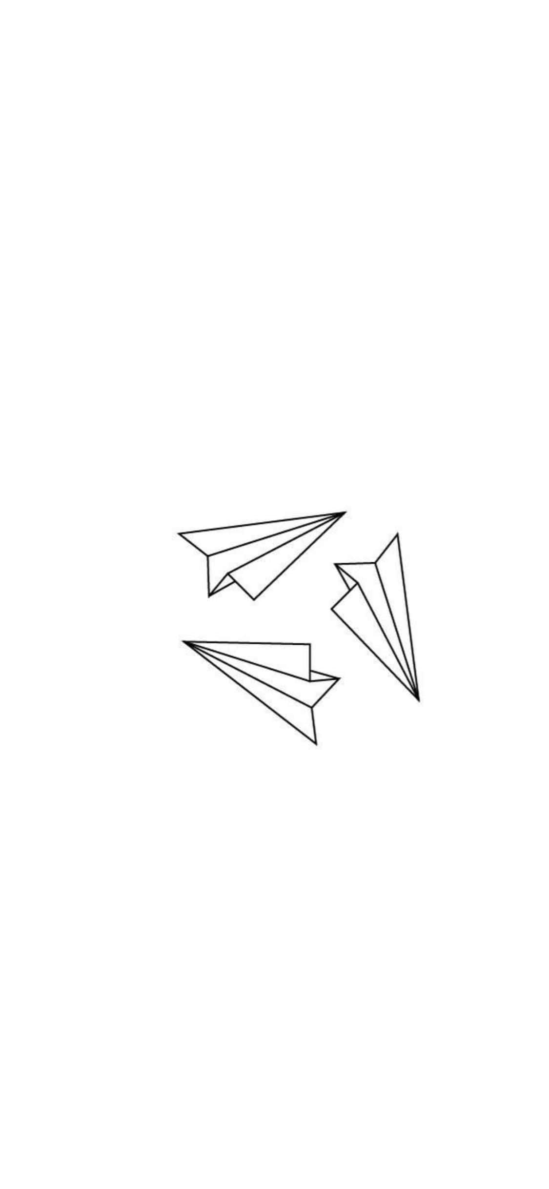 Iphone X Minimal Paper Planes Background